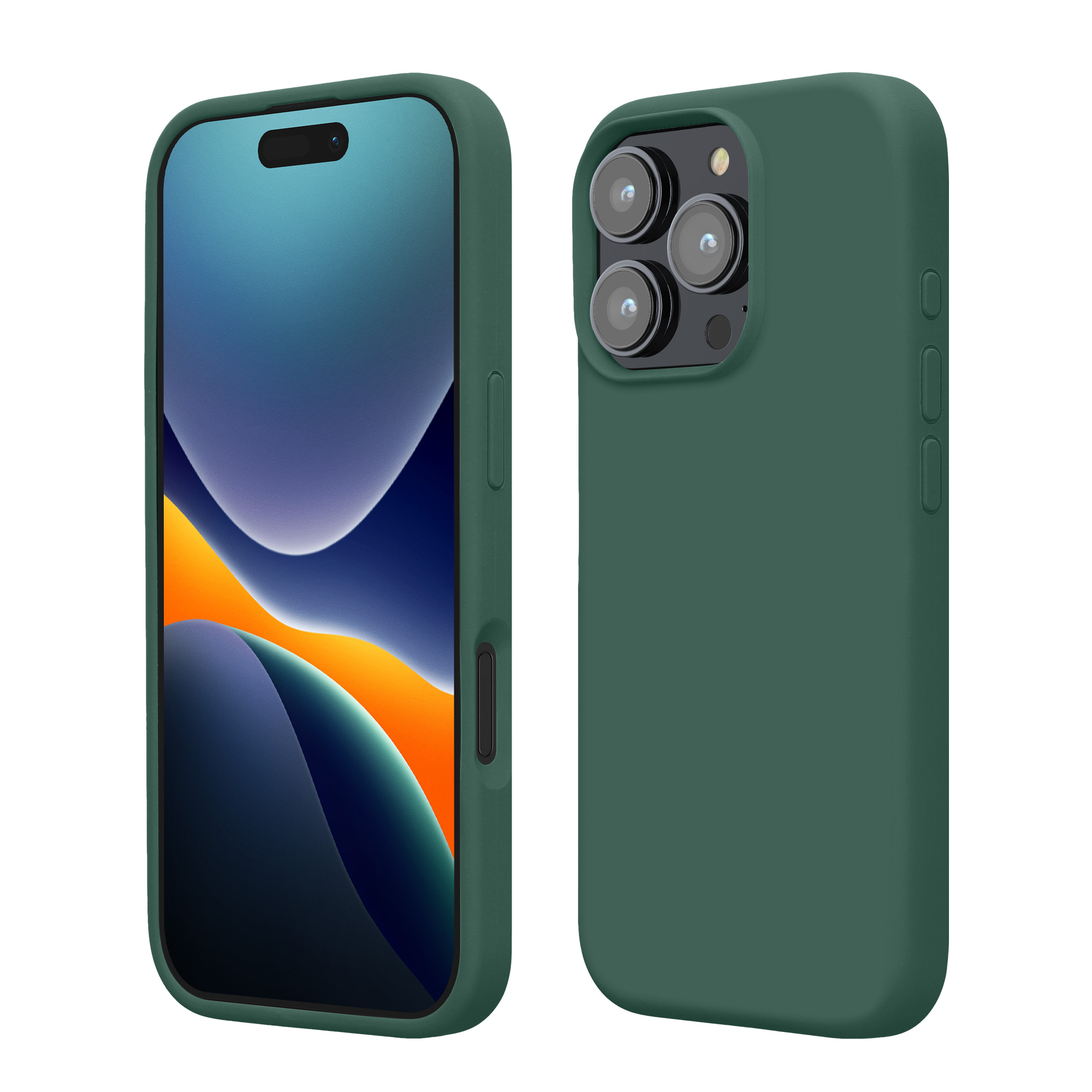 Silikonový kryt na mobil Apple iPhone 16 Pro kwmobile - lesní zelená