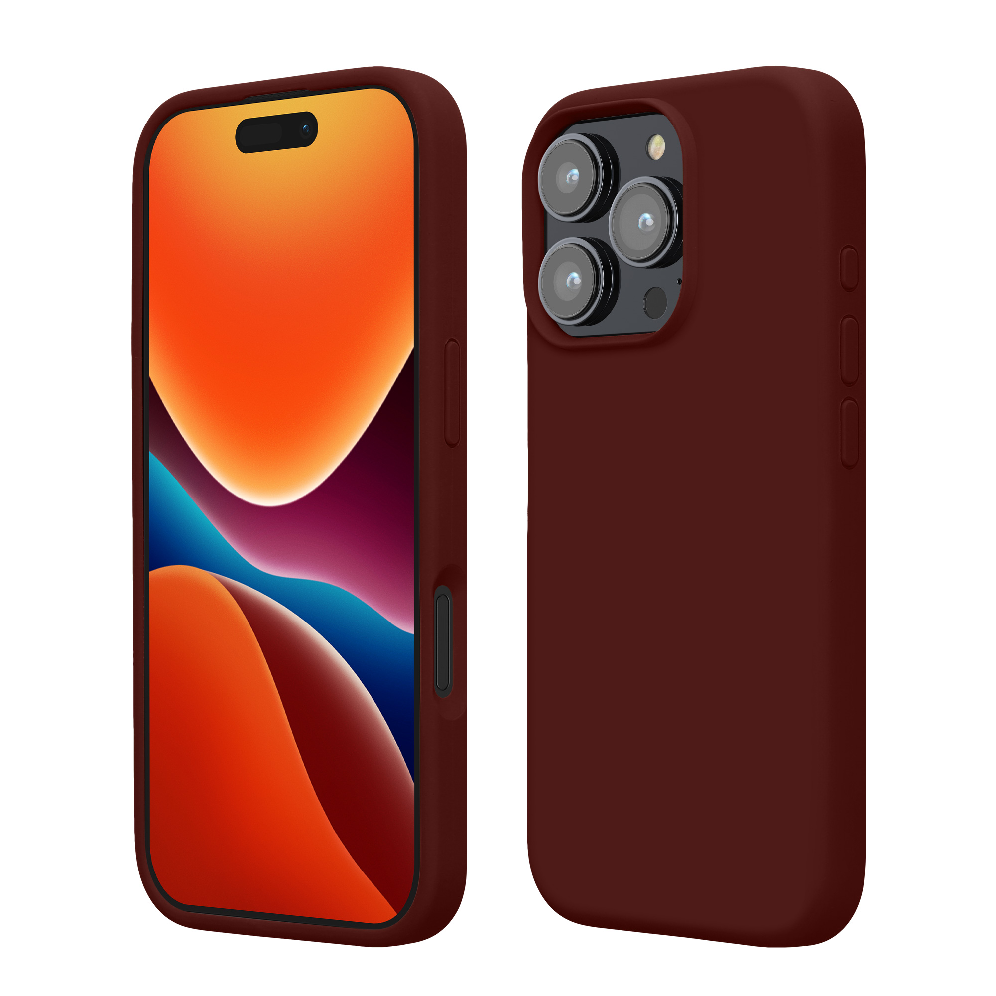 Pouzdro pro Apple iPhone 16 Pro kwmobile silikonové - hnědočervená