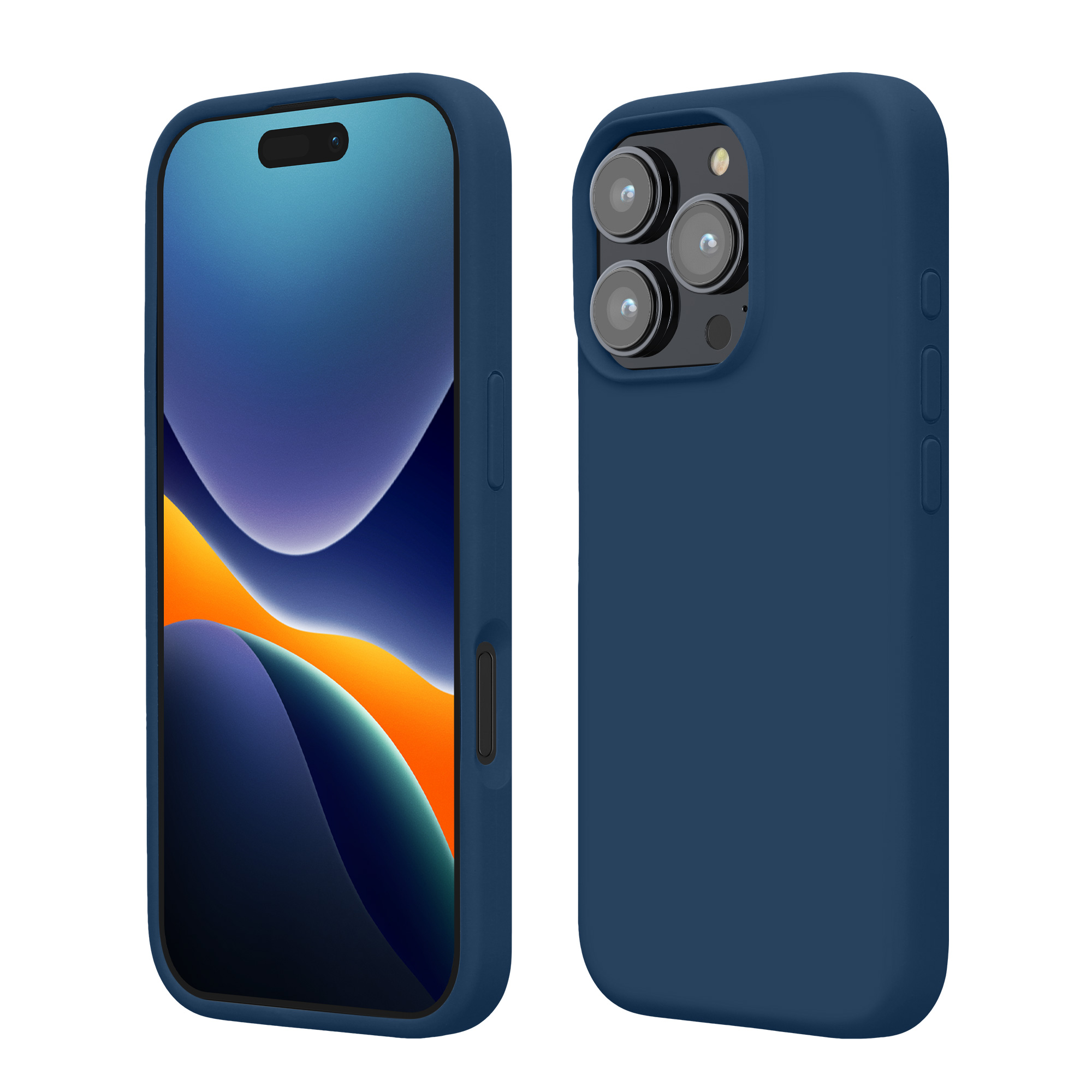 Silikonový kryt na mobil Apple iPhone 16 Pro kwmobile - tmavě modrá
