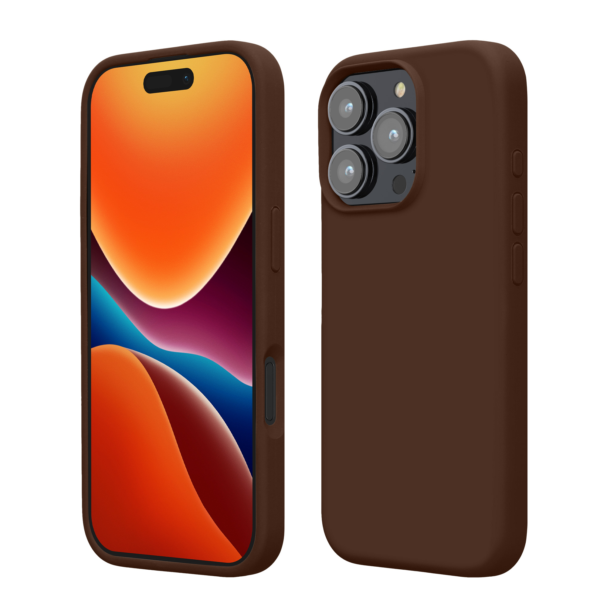 Silikonový kryt na mobil Apple iPhone 16 Pro kwmobile - hnědá Chocolate