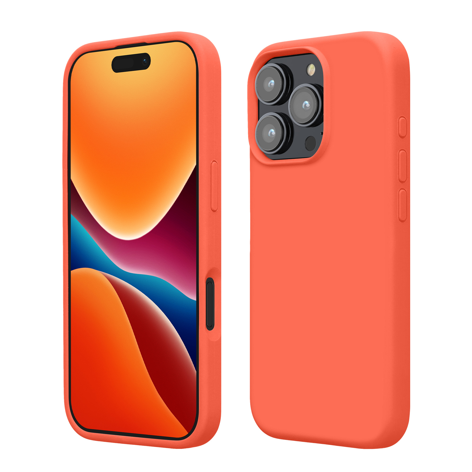 Silikonový kryt na mobil Apple iPhone 16 Pro kwmobile - korálová