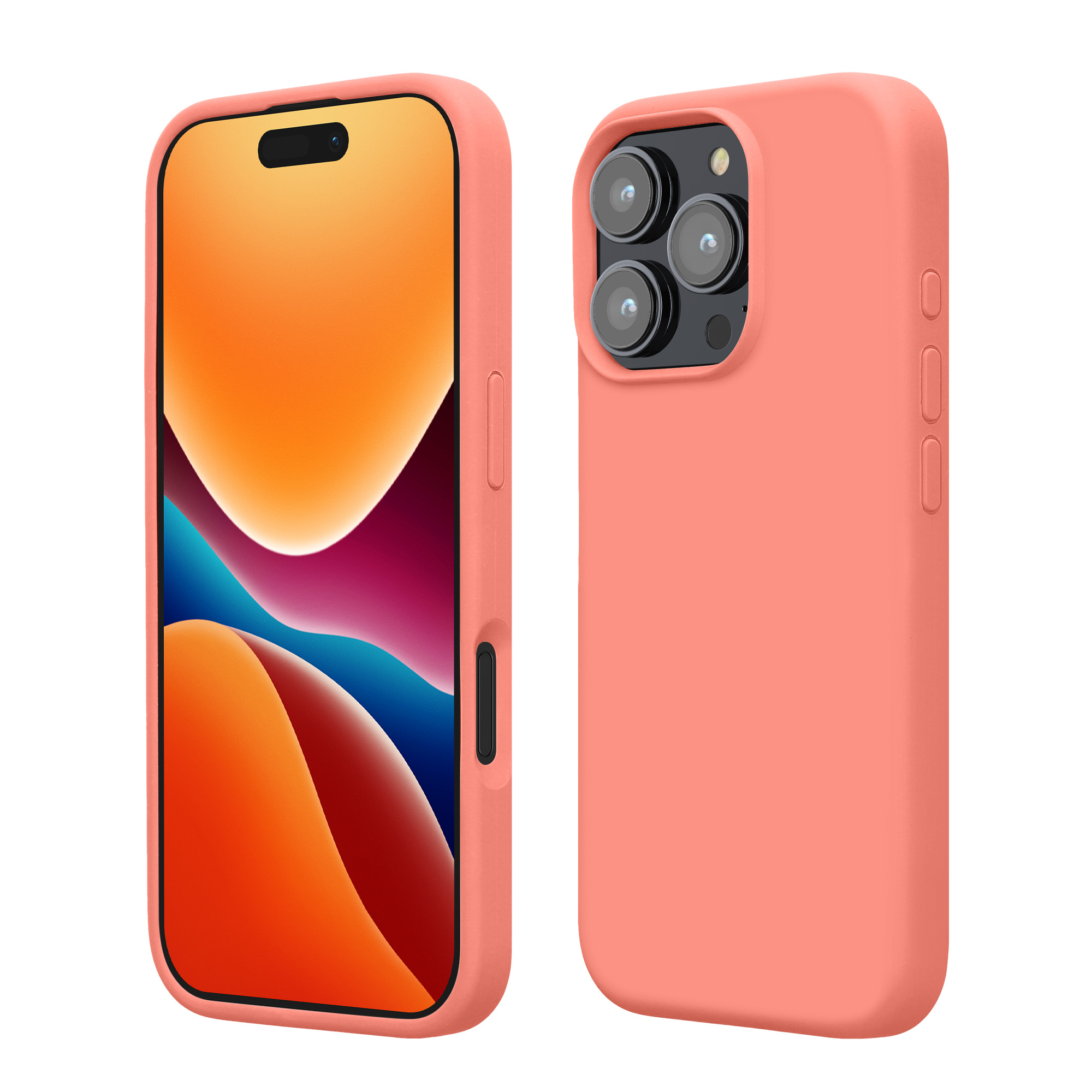 TPU silikonový kryt pro Apple iPhone 16 Pro, měkký povrch kwmobile ‑ korálově broskvová