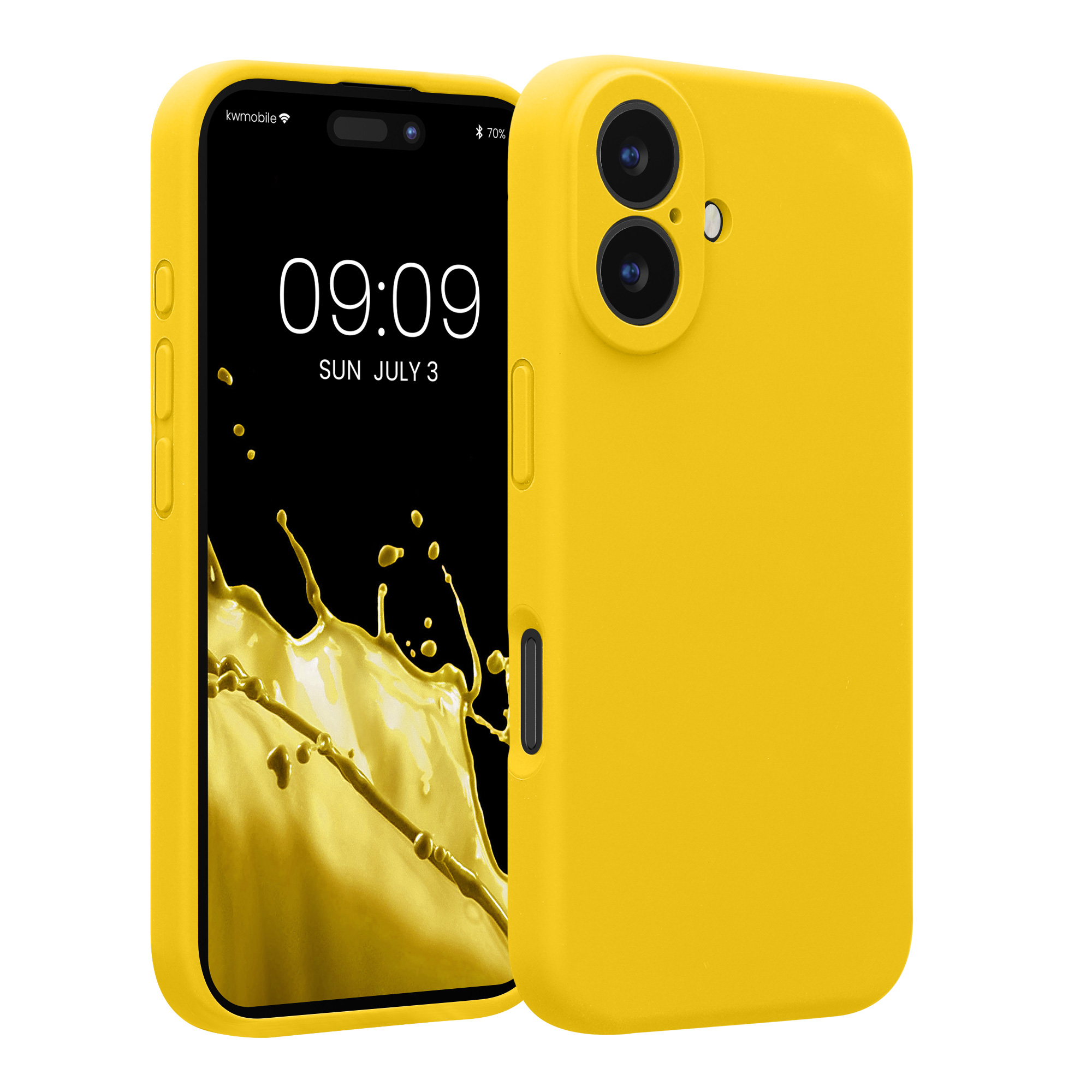 Silikonový kryt kwmobile pro iPhone 16 - zářivě žlutá