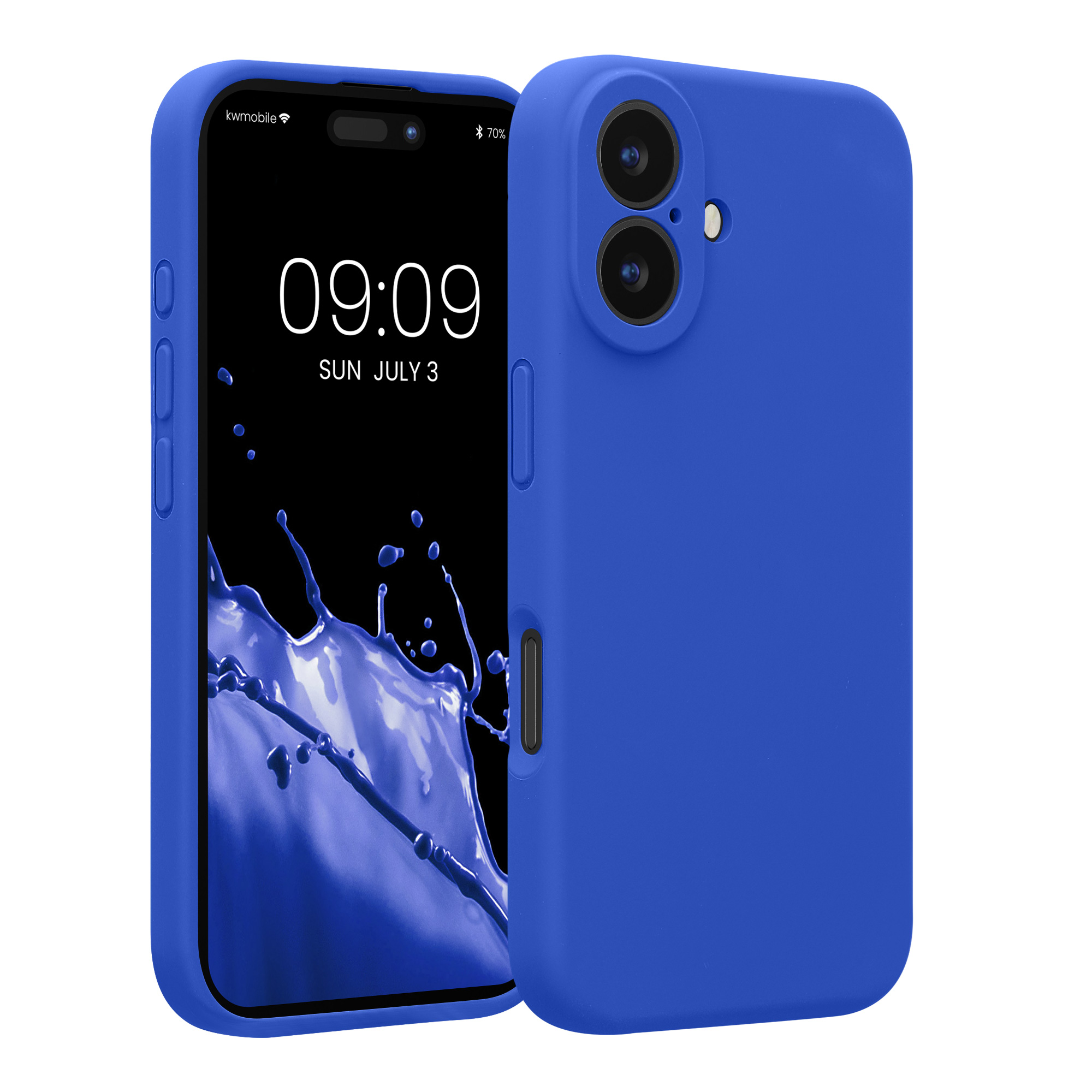 Silikonový kryt kwmobile pro iPhone 16 - baltsky modrá