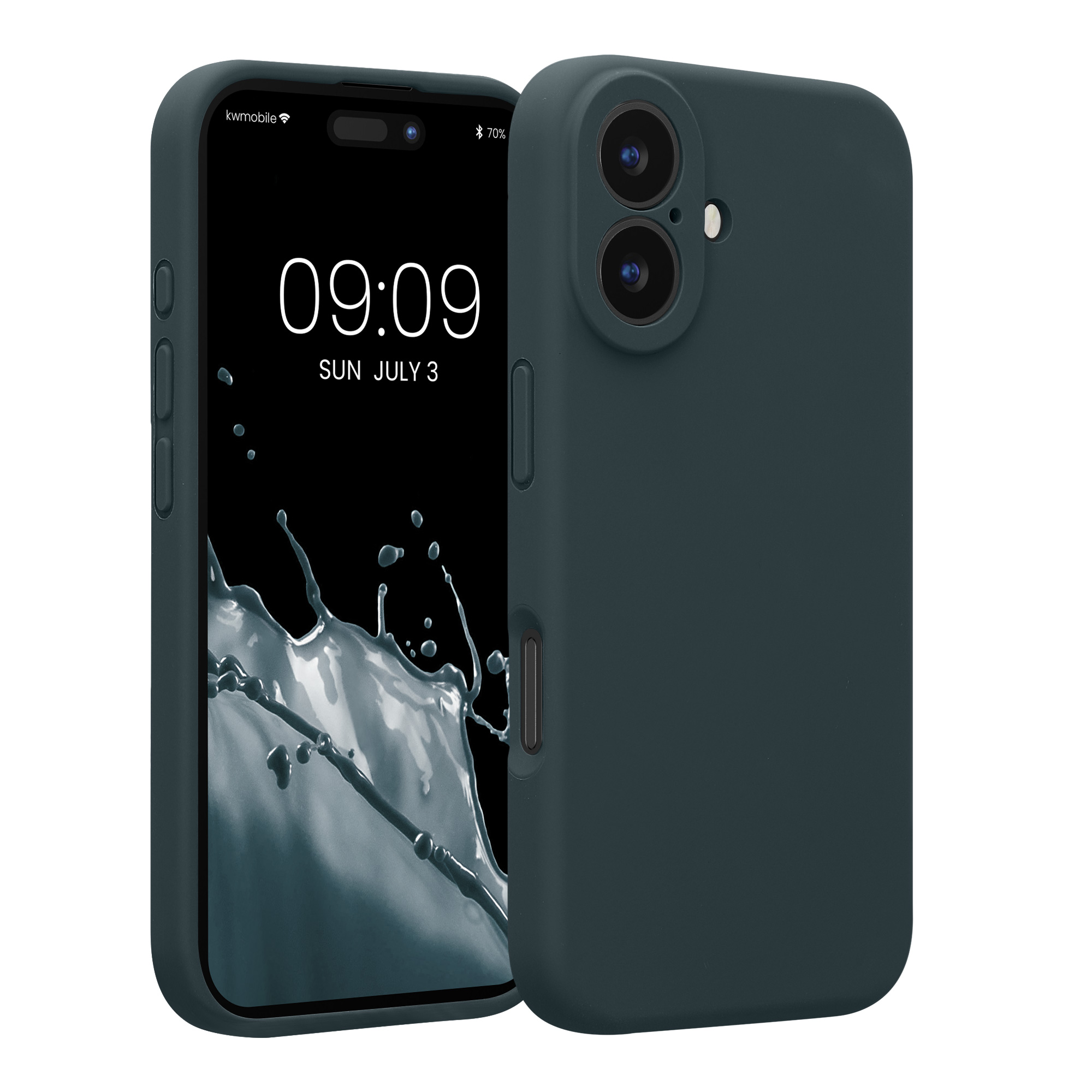 Silikonový kryt kwmobile pro iPhone 16 - tmavě břidlicová