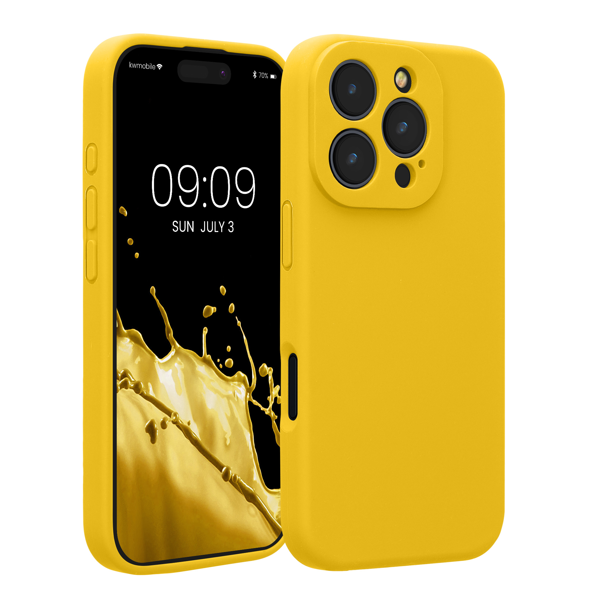 Silikonový kryt na mobil Apple iPhone 16 Pro kwmobile - žlutá