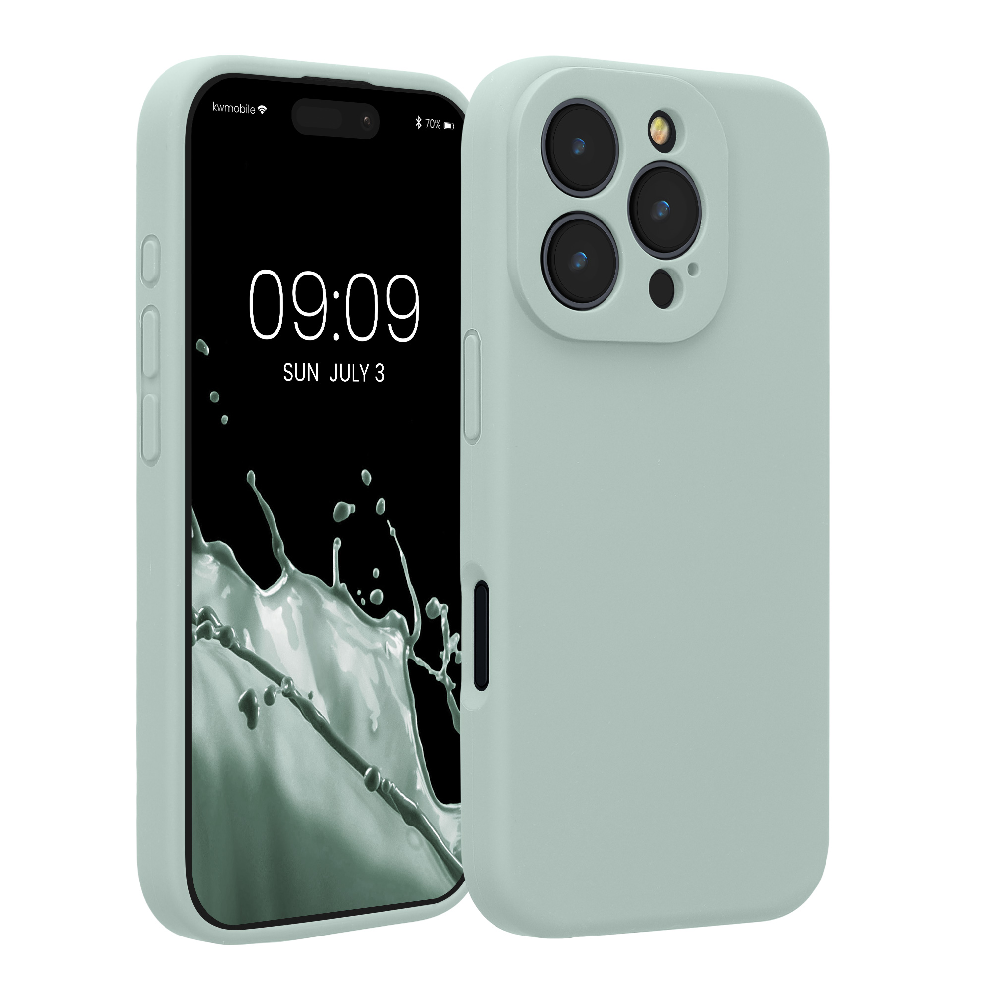 Silikonový kryt na mobil Apple iPhone 16 Pro kwmobile - mátová