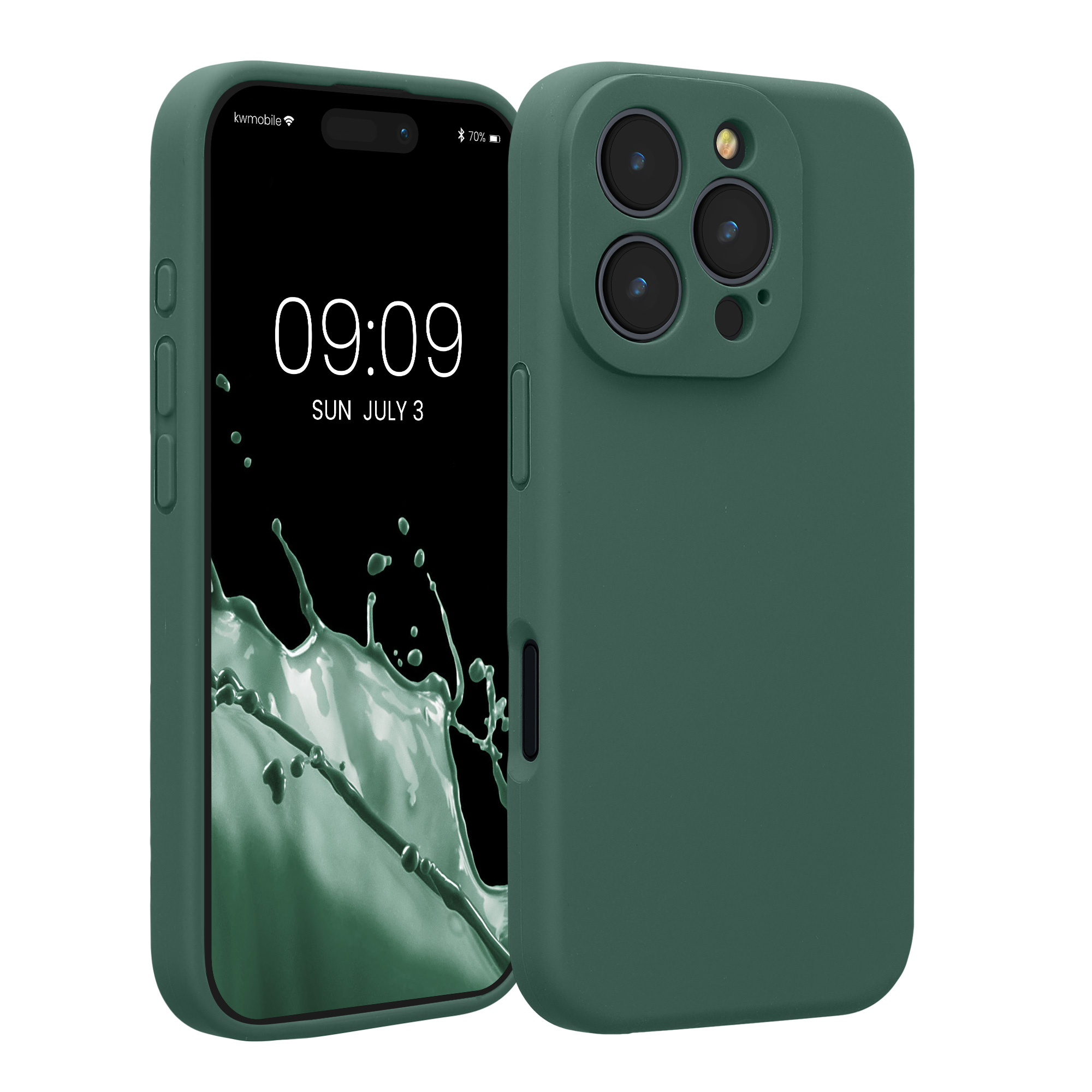 Silikonový kryt na mobil Apple iPhone 16 Pro kwmobile - lesní zelená