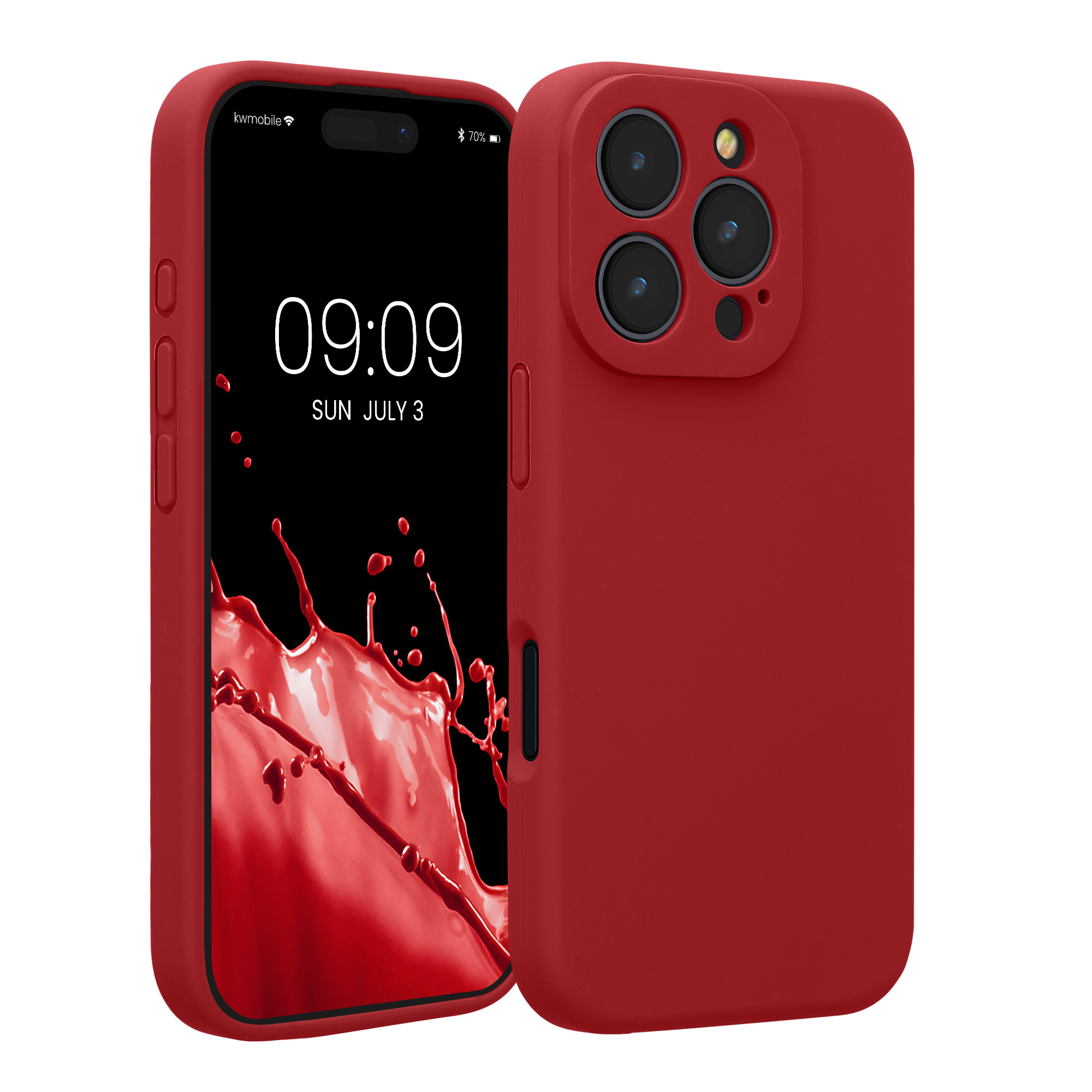 Silikonový kryt na mobil Apple iPhone 16 Pro kwmobile - rebarborově červená