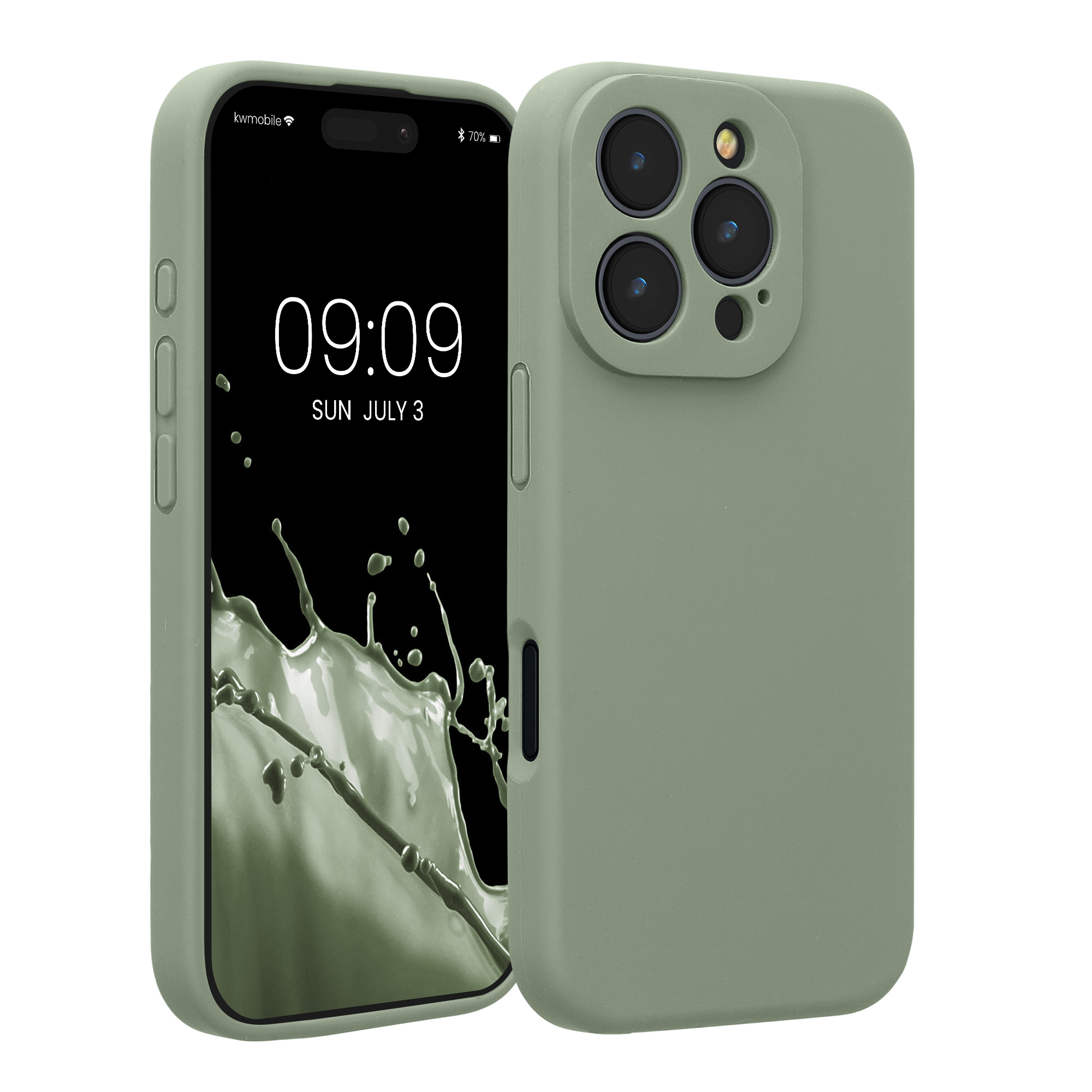 Silikonový kryt na mobil Apple iPhone 16 Pro kwmobile - zelená