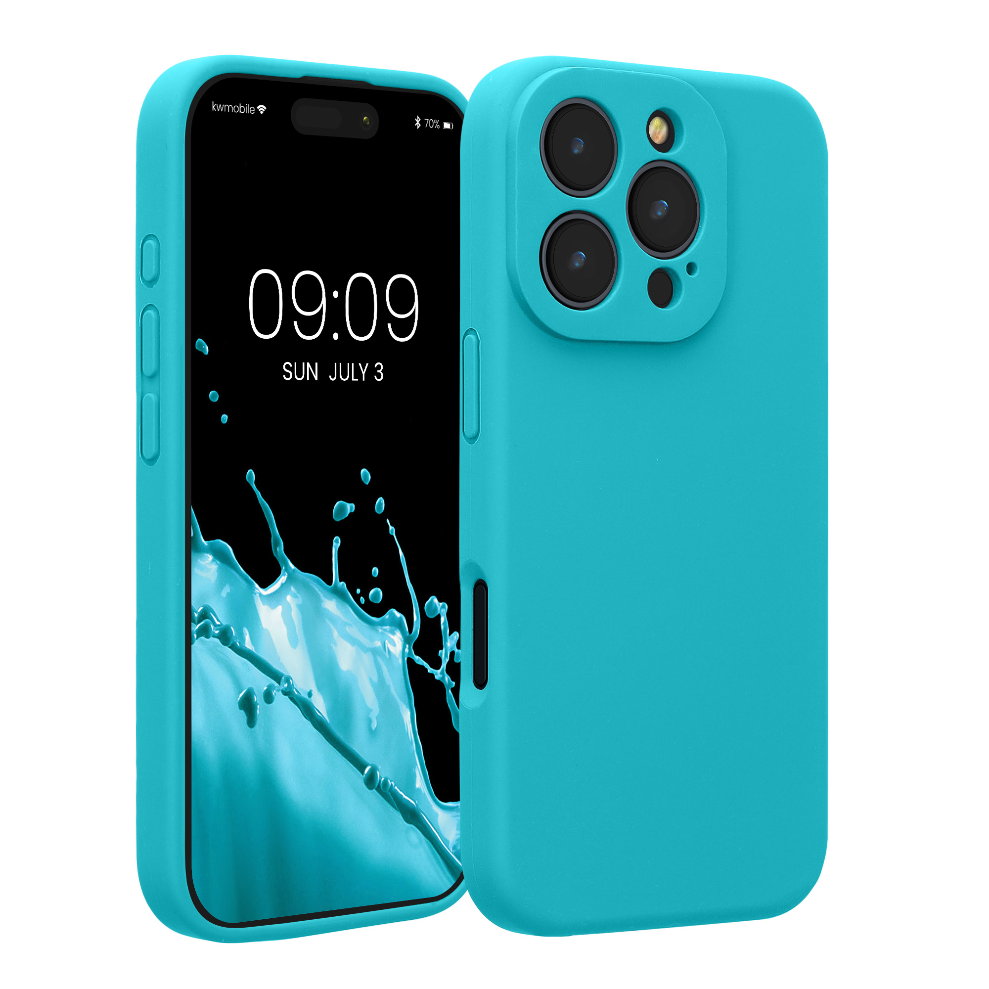 Pouzdro pro Apple iPhone 16 Pro kwmobile tenké silikonové - ledově modrá