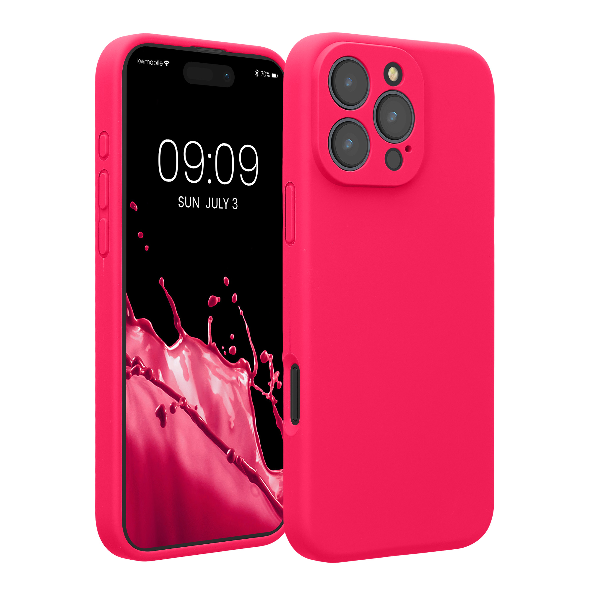 Pouzdro pro Apple iPhone 16 Pro Max kwmobile tenké silikonové - neonově růžová