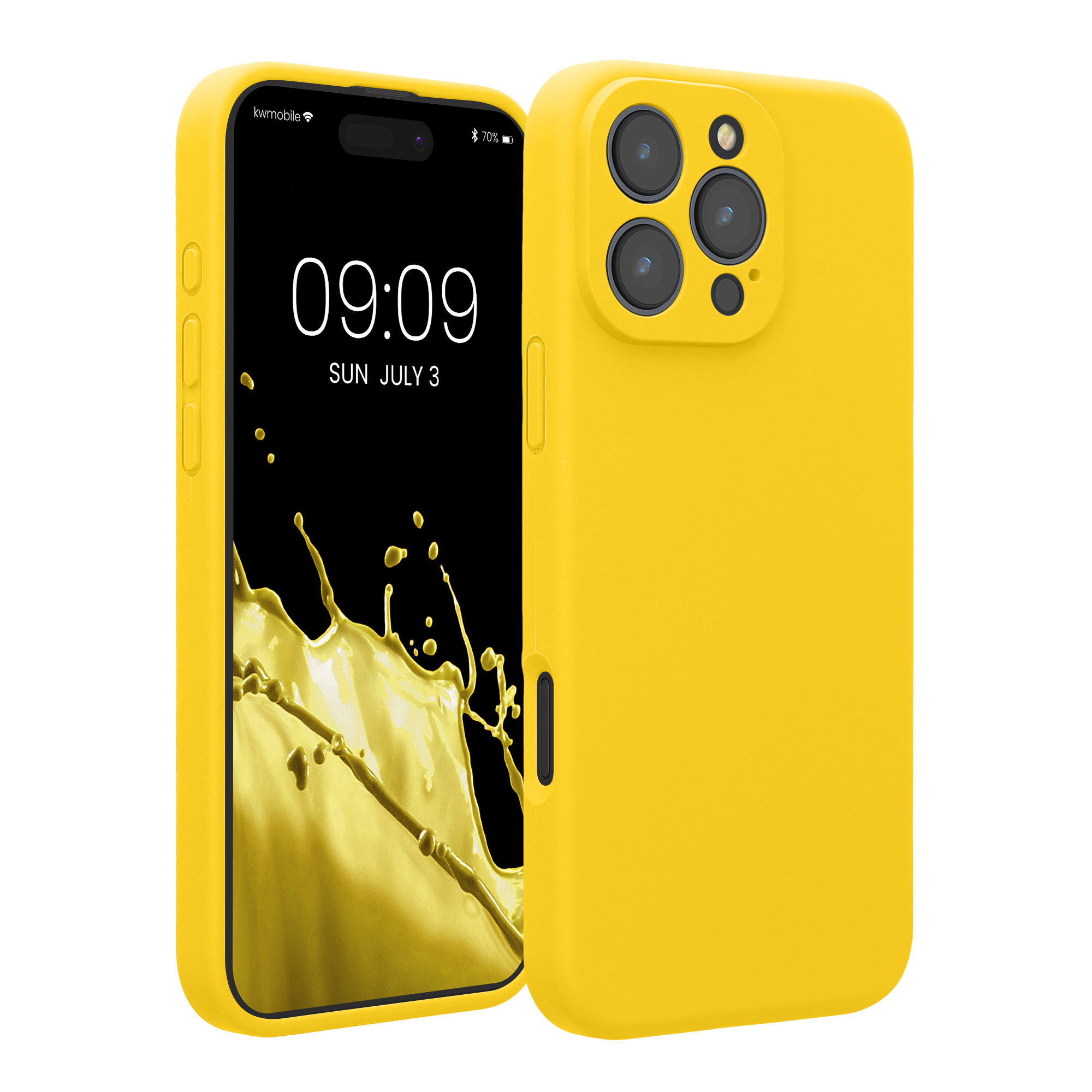 Silikonový kryt Kwmobile pro iPhone 16 Pro Max - zářivě žlutá