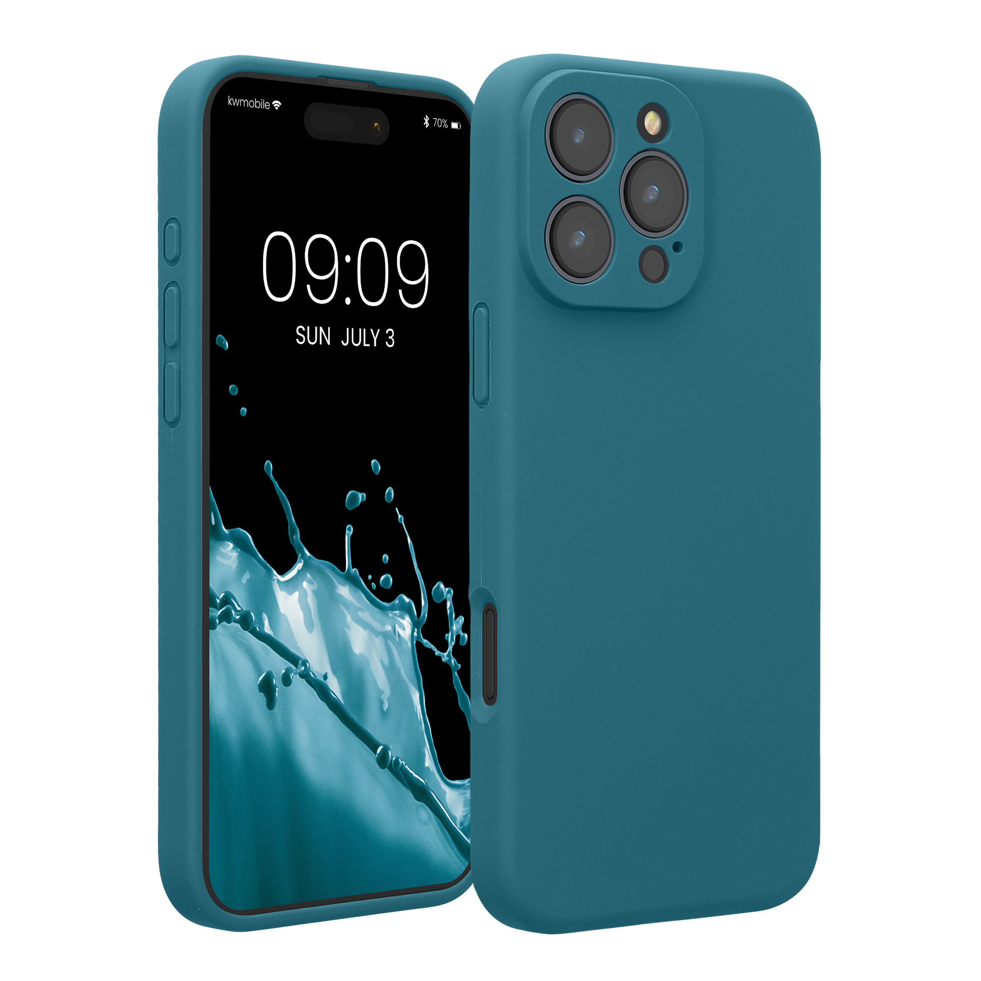 Silikonový kryt Kwmobile pro iPhone 16 Pro Max - petrolejová matná