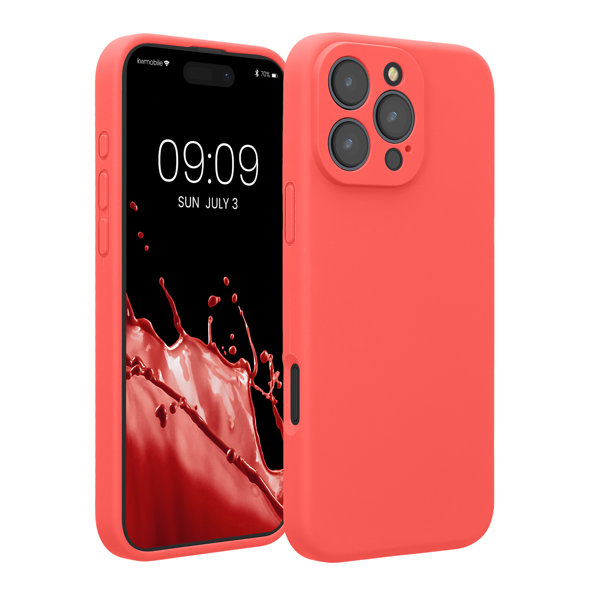 Silikonový kryt na mobil Apple iPhone 16 Pro Max kwmobile - korálová