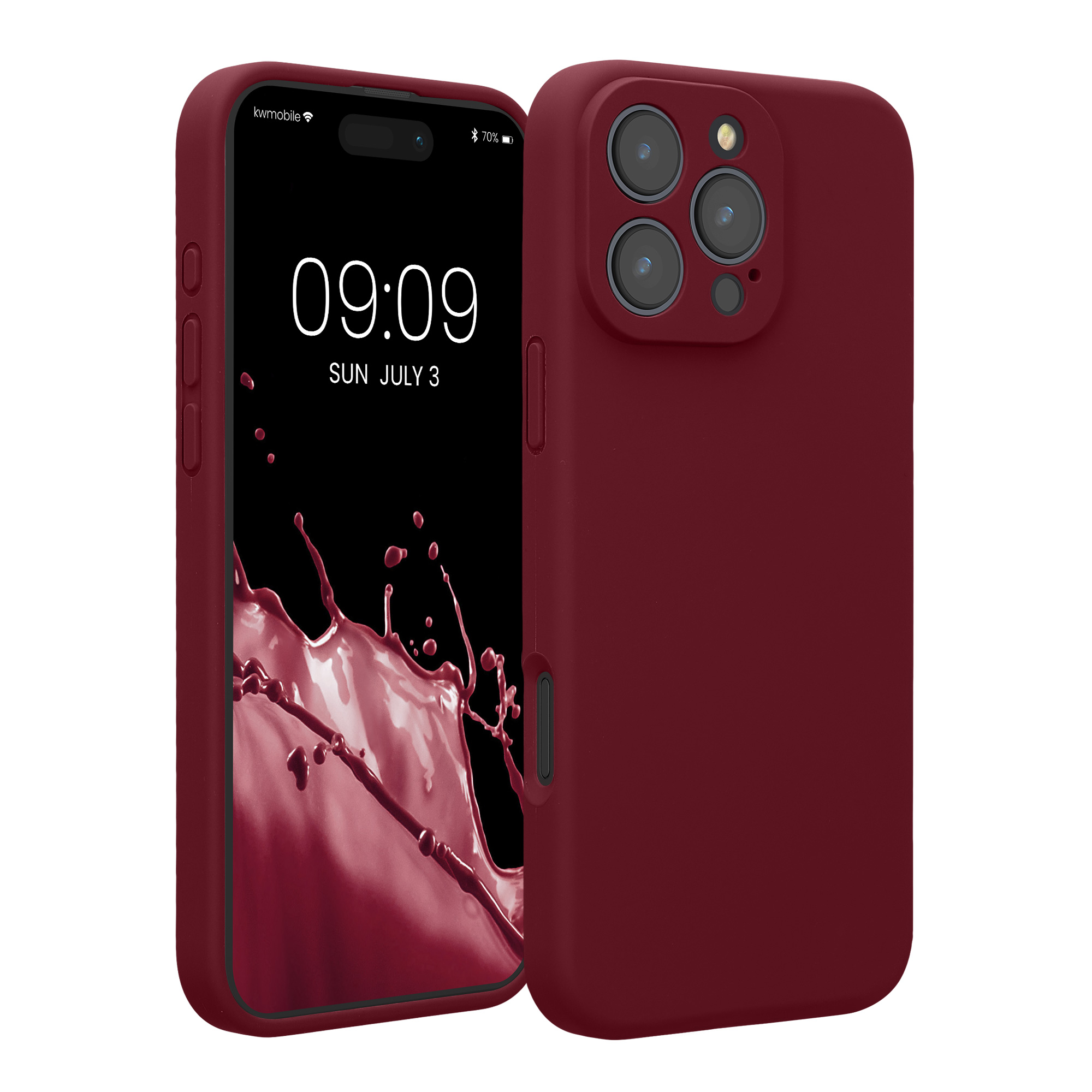 Silikonový kryt na mobil Apple iPhone 16 Pro Max kwmobile - rebarborově červená