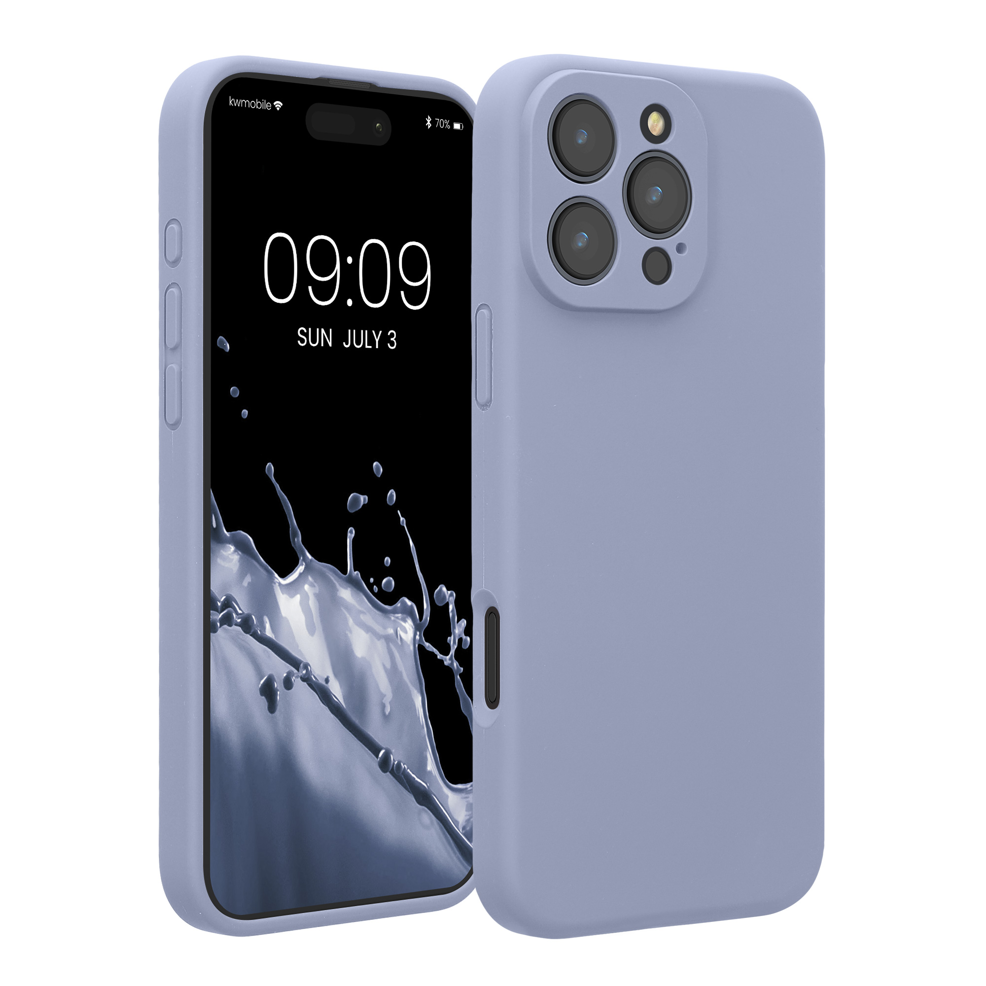 Silikonový kryt Kwmobile pro iPhone 16 Pro Max - světle modrá matná