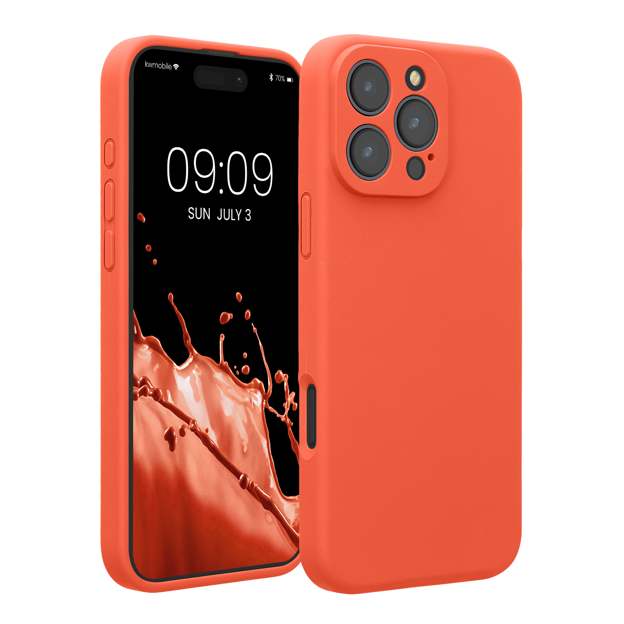 Silikonový kryt na mobil Apple iPhone 16 Pro Max kwmobile - korálová