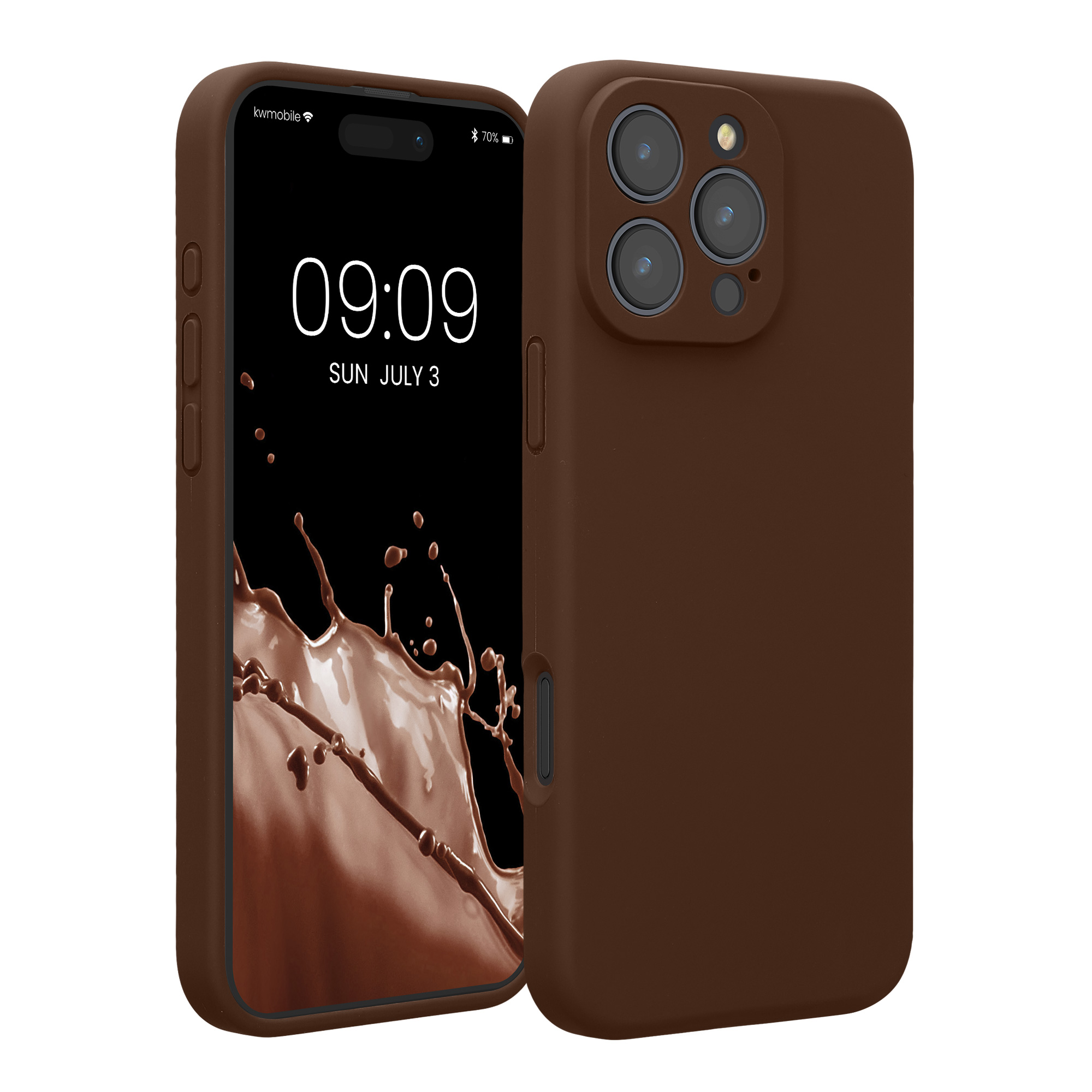 Silikonový kryt Kwmobile pro iPhone 16 Pro Max - čokoládová
