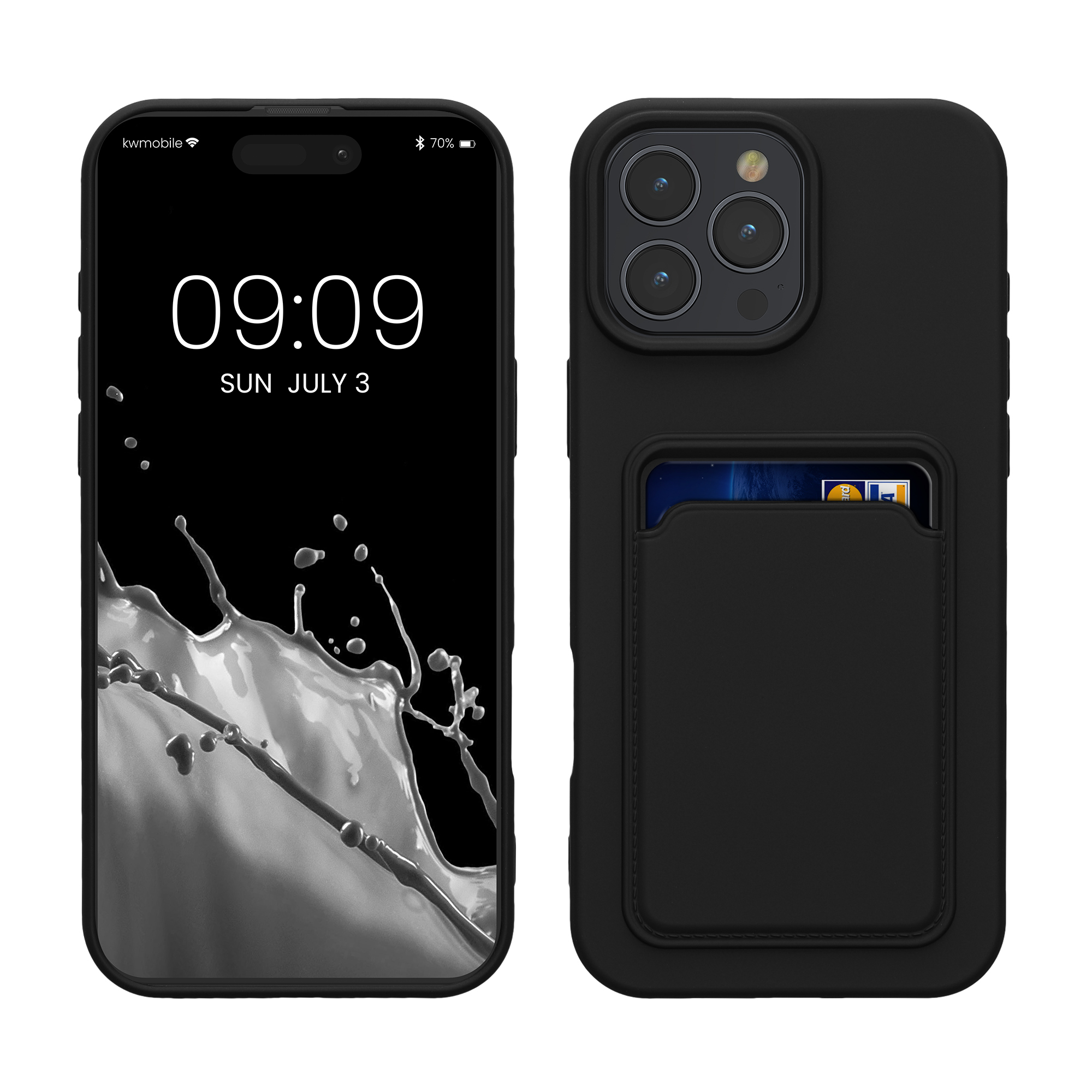 Kryt na mobil s přihrádkou na kartu Apple iPhone 16 Pro Max kwmobile - černá