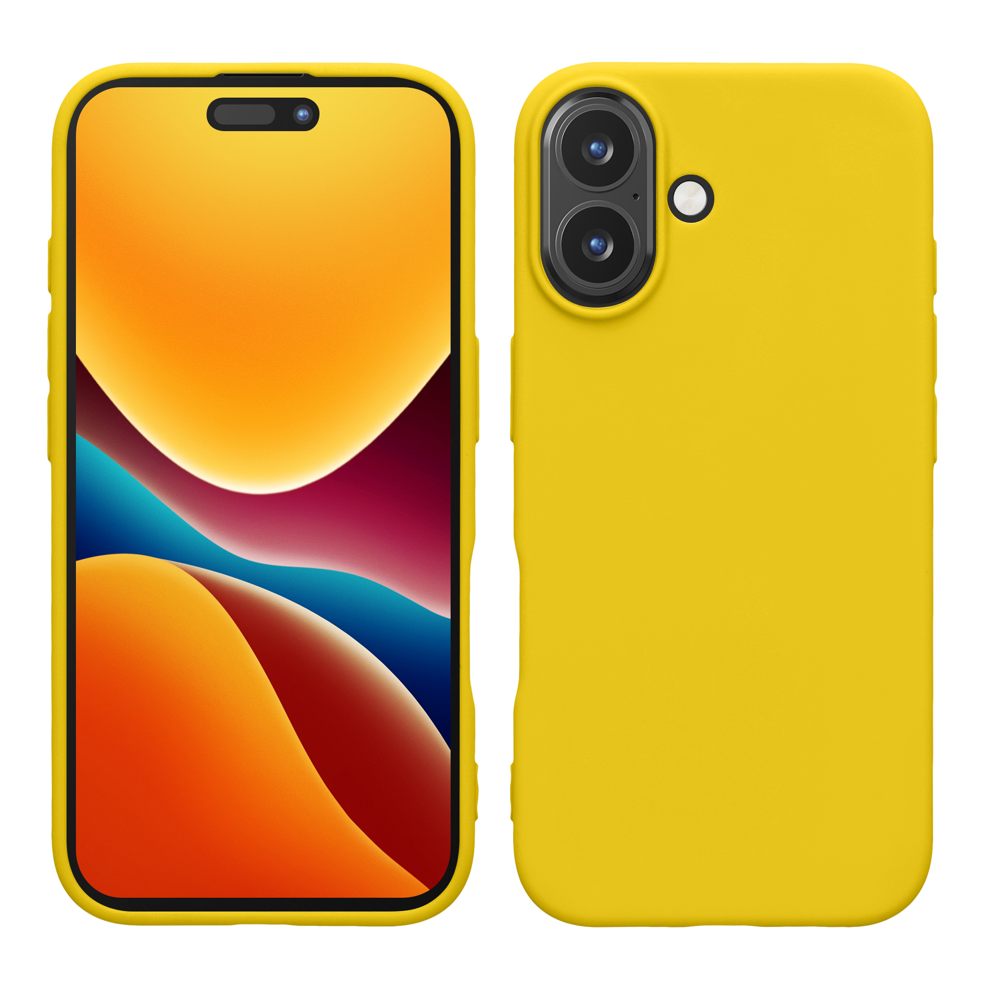 Silikonový kryt kwmobile pro iPhone 16 - zářivě žlutá