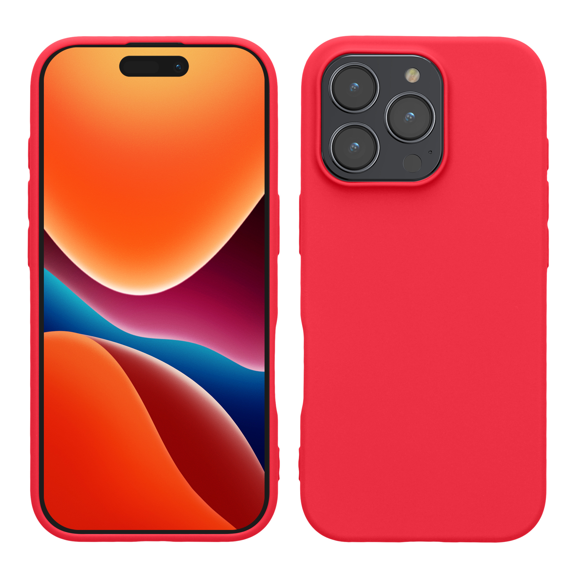 Silikonový kryt na mobil Apple iPhone 16 Pro kwmobile - neonově růžová