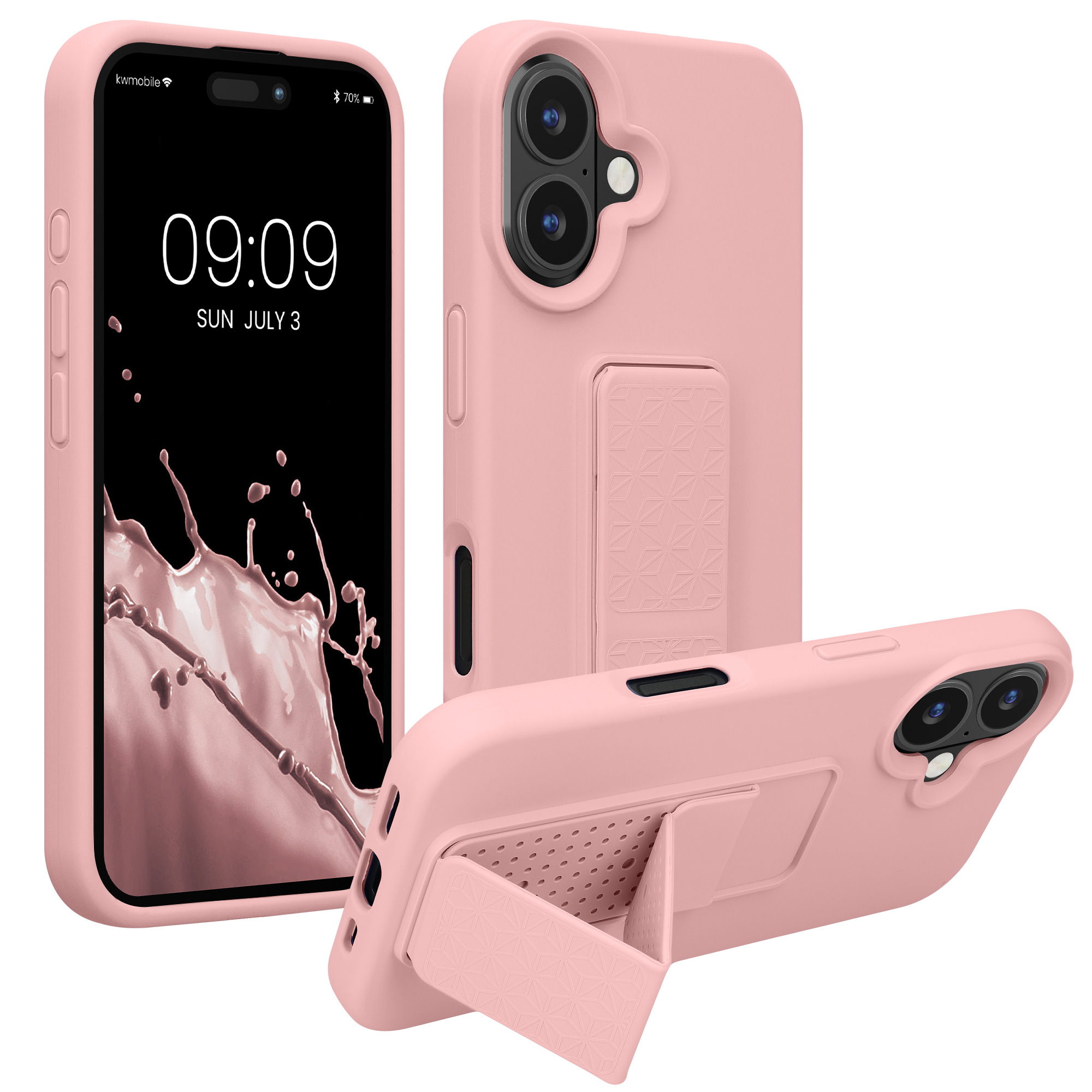 Silikonový kryt kwmobile pro iPhone 16 - pudrově růžová