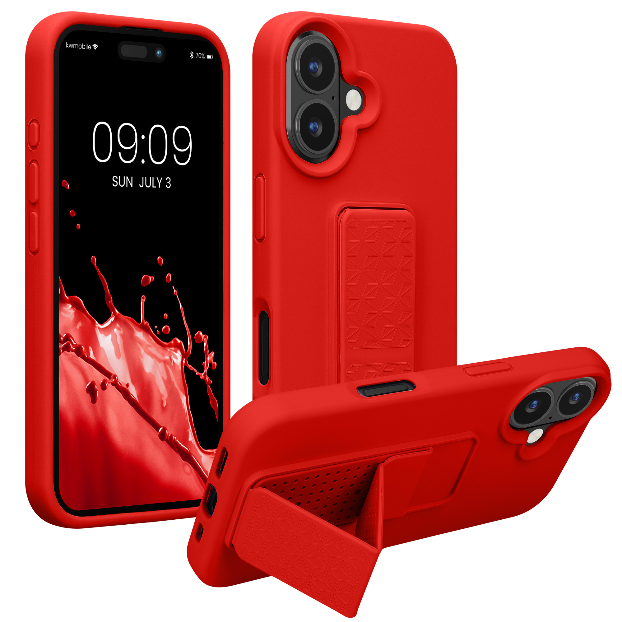 Silikonový kryt kwmobile pro iPhone 16 - červená