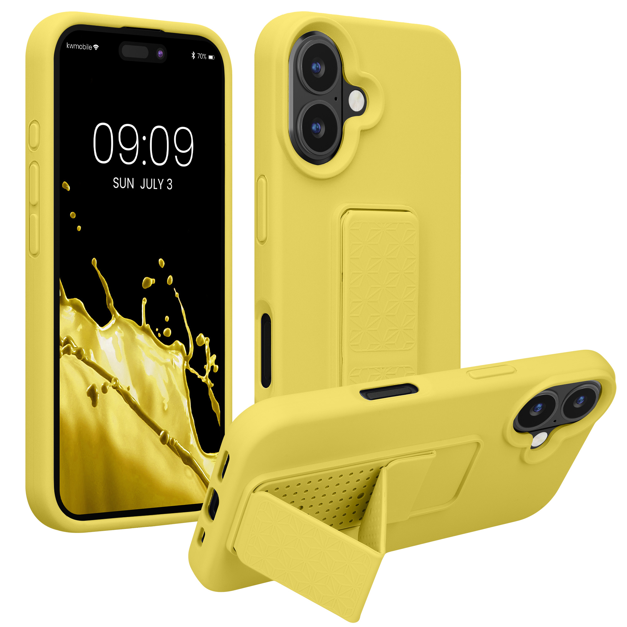 Silikonový kryt kwmobile pro iPhone 16 - zářivě žlutá