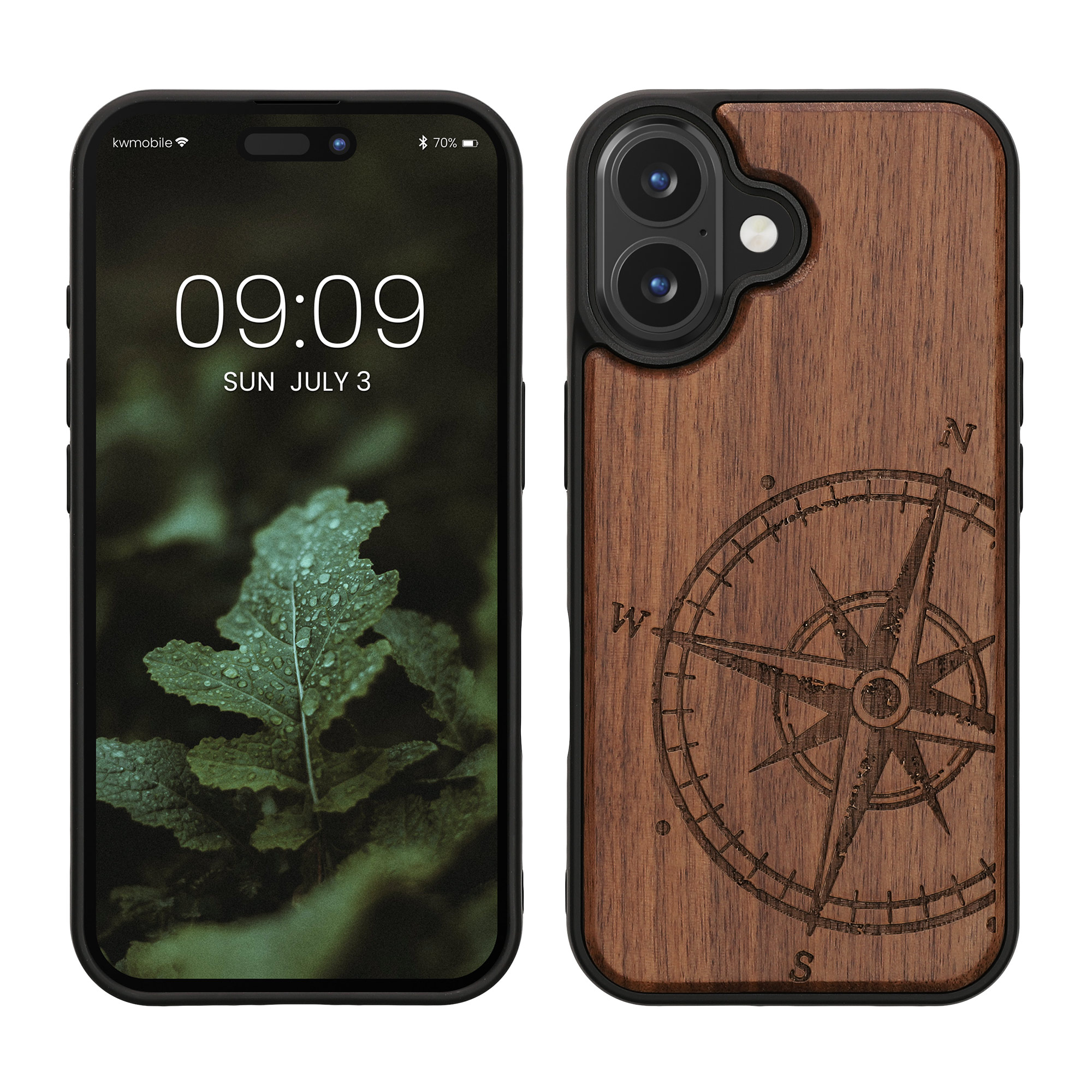 Dřevěný kryt na mobil Apple iPhone 16 kwmobile