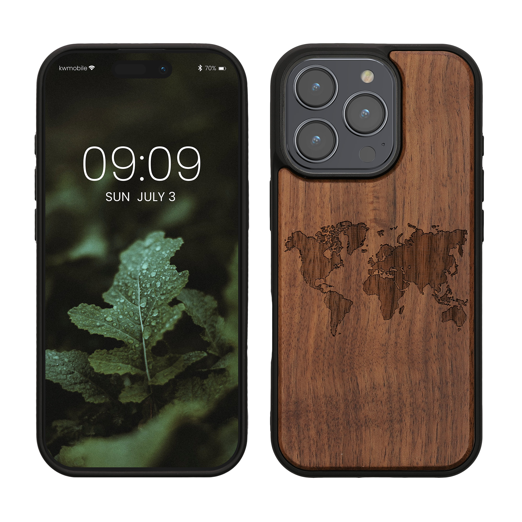 Dřevěný kryt na mobil Apple iPhone 16 Pro kwmobile