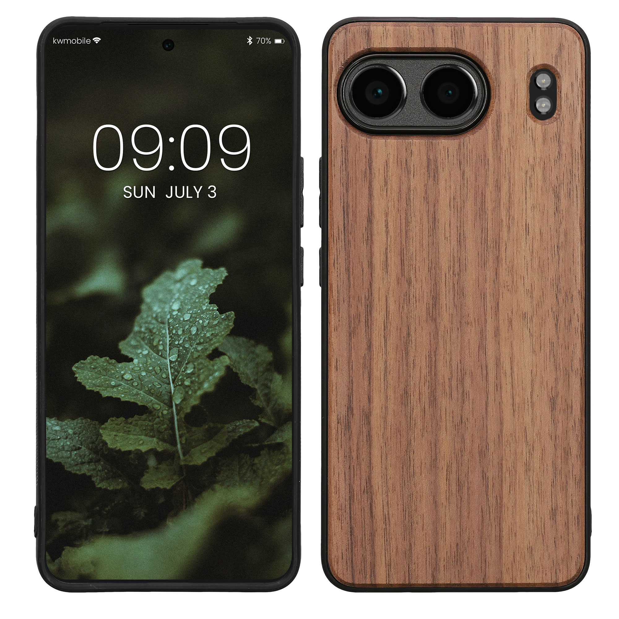 Kwmobile Dřevěný kryt OnePlus Nord 4 5G tmavě hnědá
