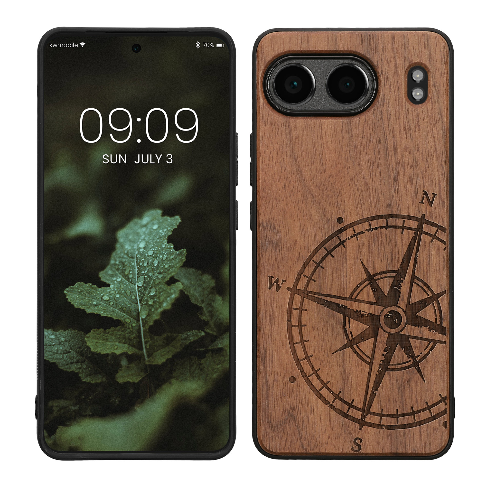 Kwmobile Dřevěný kryt OnePlus Nord 4 5G tmavě hnědá