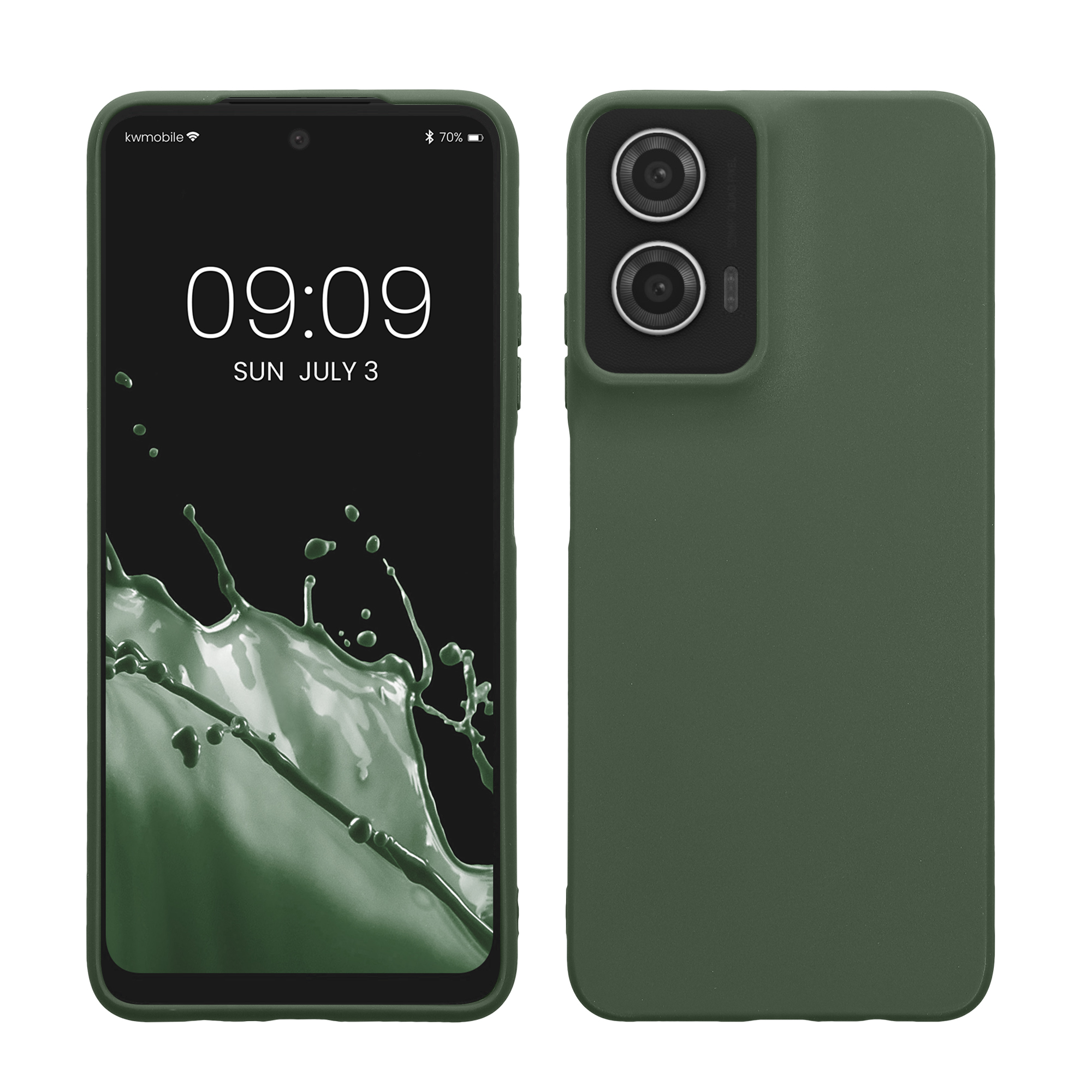 Silikonový kryt kwmobile pro Motorola Moto G35 5G - Tmavě zelená