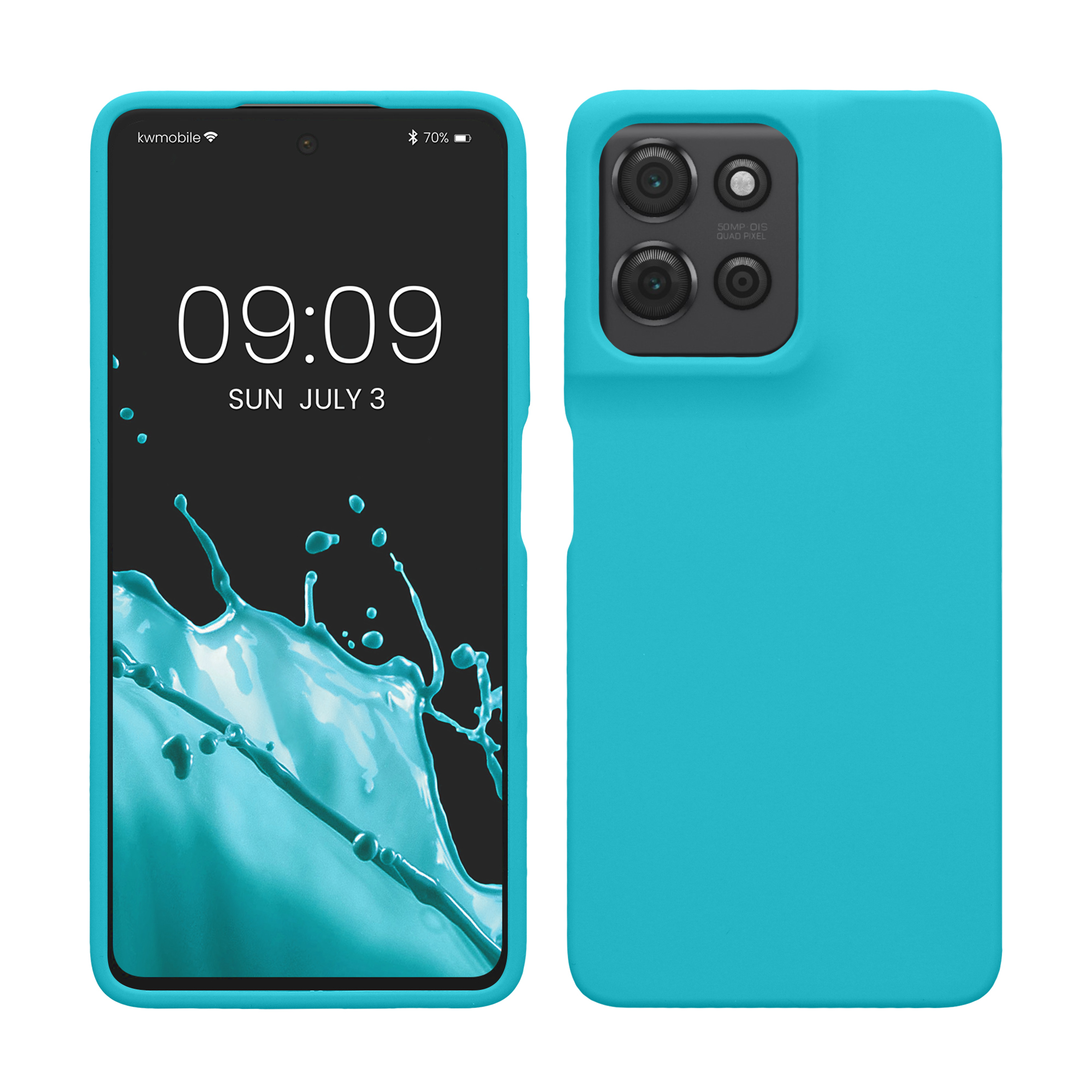 Kwmobile Silikonový kryt Motorola Moto G75 5G ledově modrá