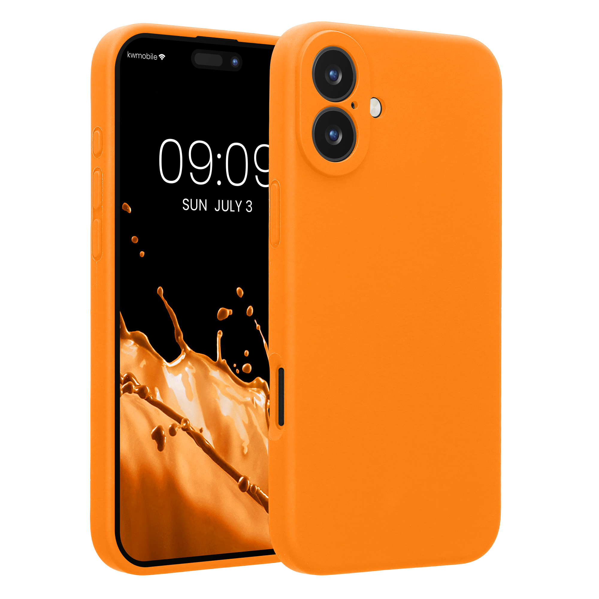 Silikonový kryt na mobil Apple iPhone 16 Plus kwmobile - ovocně oranžová