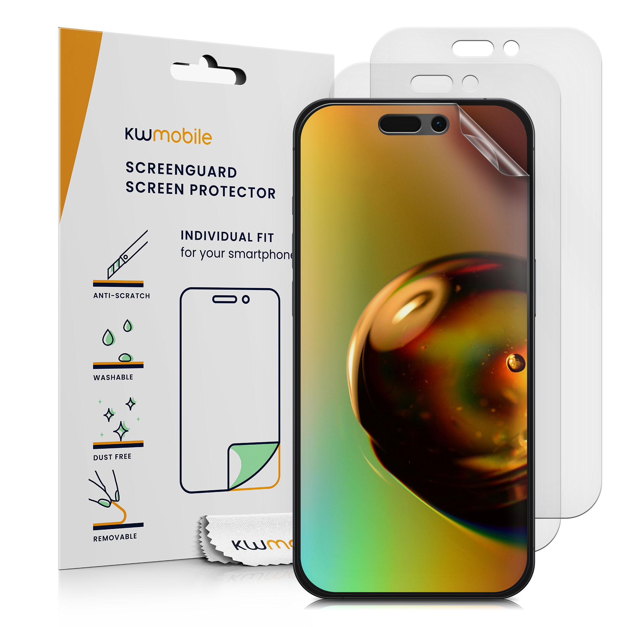 Sada 3 ochranných fólií pro Apple iPhone 16 Pro kwmobile - matný