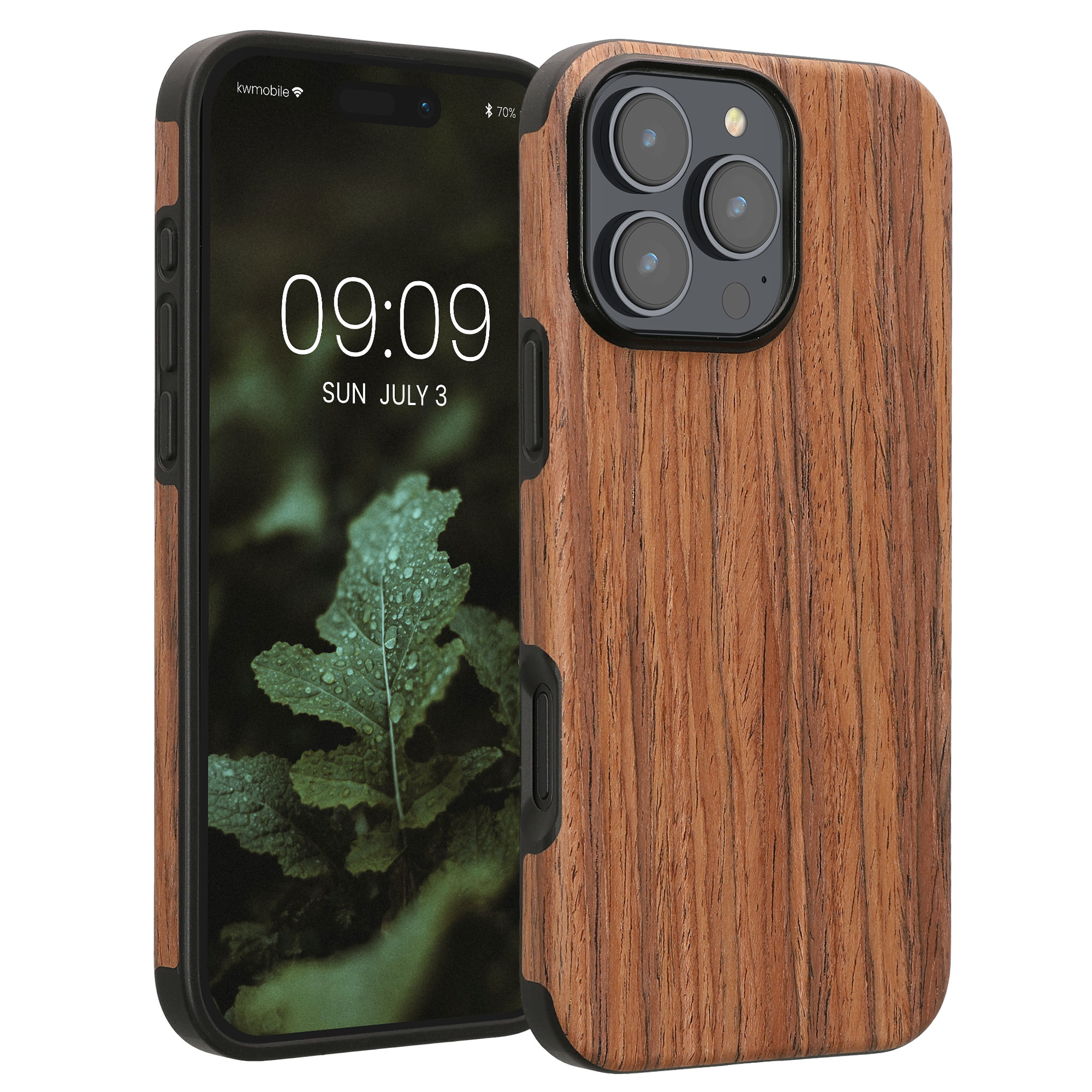 Dřevěný kryt na mobil Apple iPhone 16 Pro Max kwmobile - hnědá