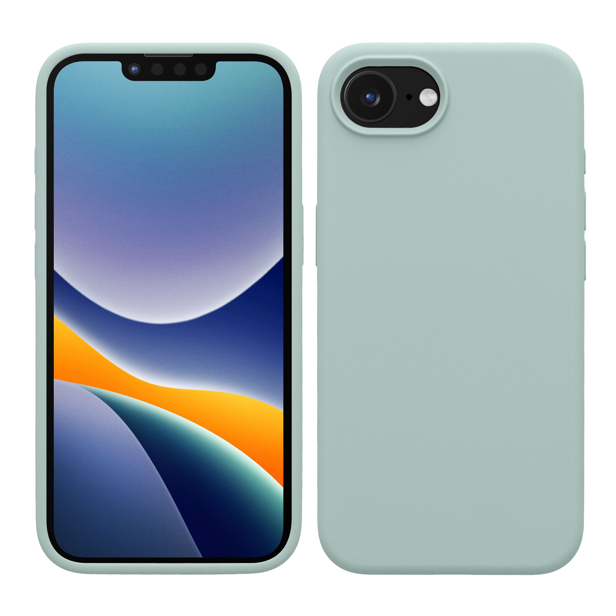 Silikonový kryt Kwmobile pro iPhone 17e / 16e - wireless charging cool mint