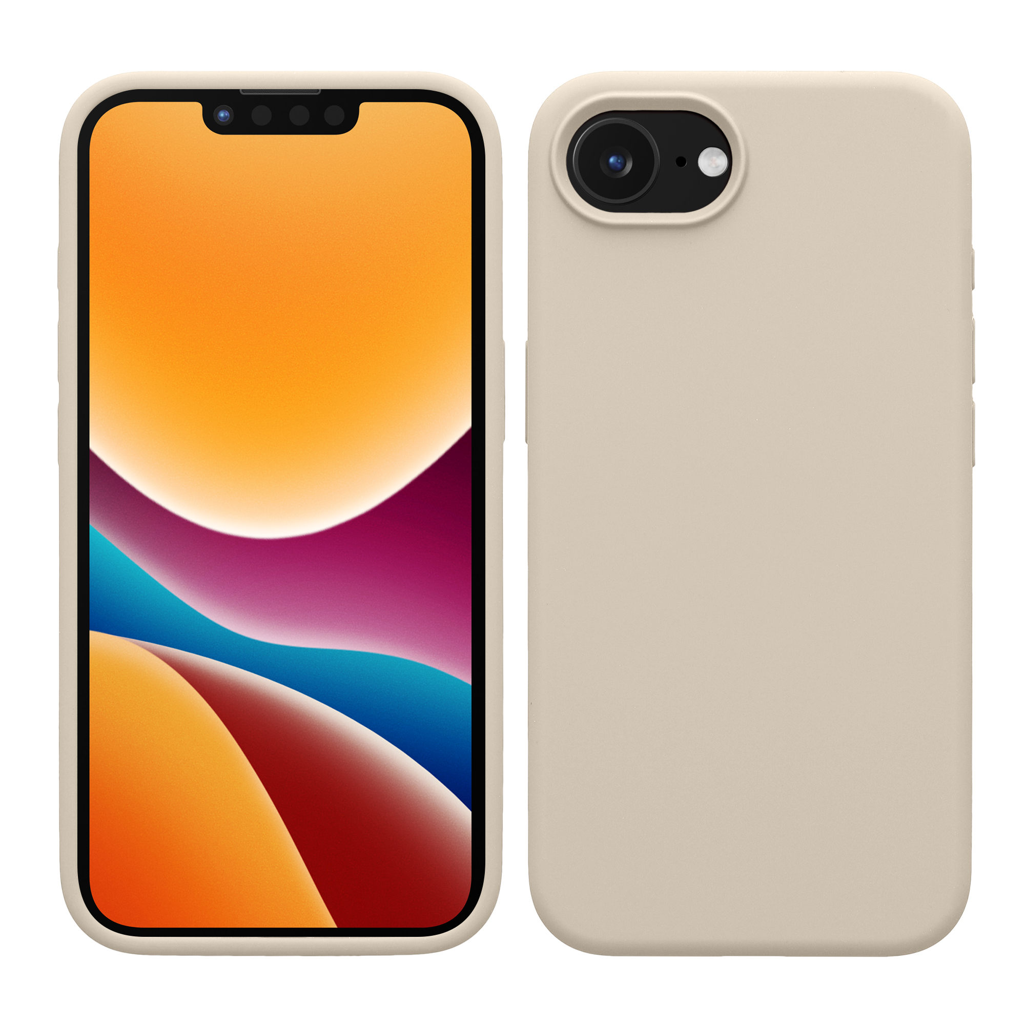Silikonový kryt kwmobile pro Apple iPhone 17e / iPhone 16e - béžová