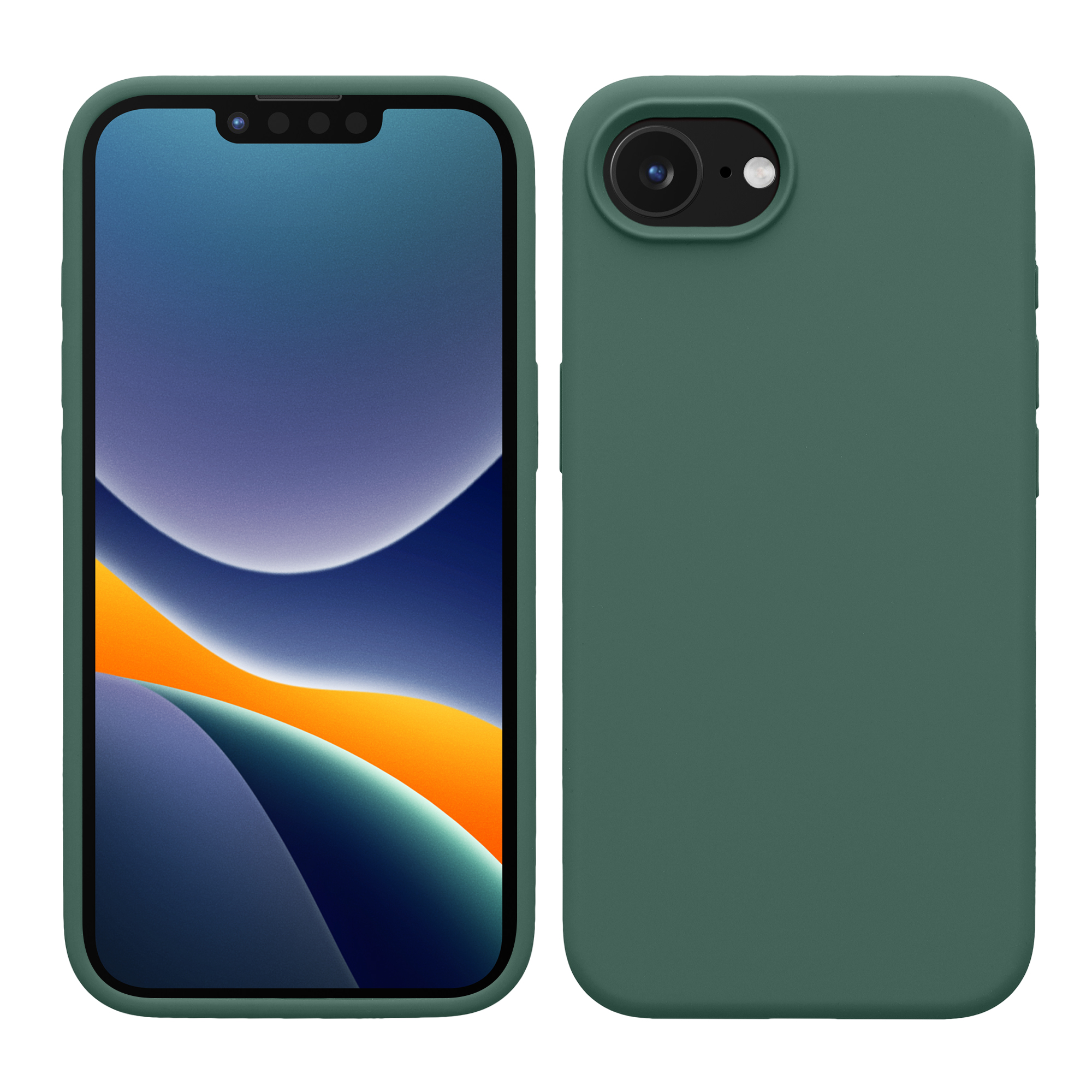 Silikonový kryt Kwmobile pro iPhone 17e / 16e - wireless charging forest green