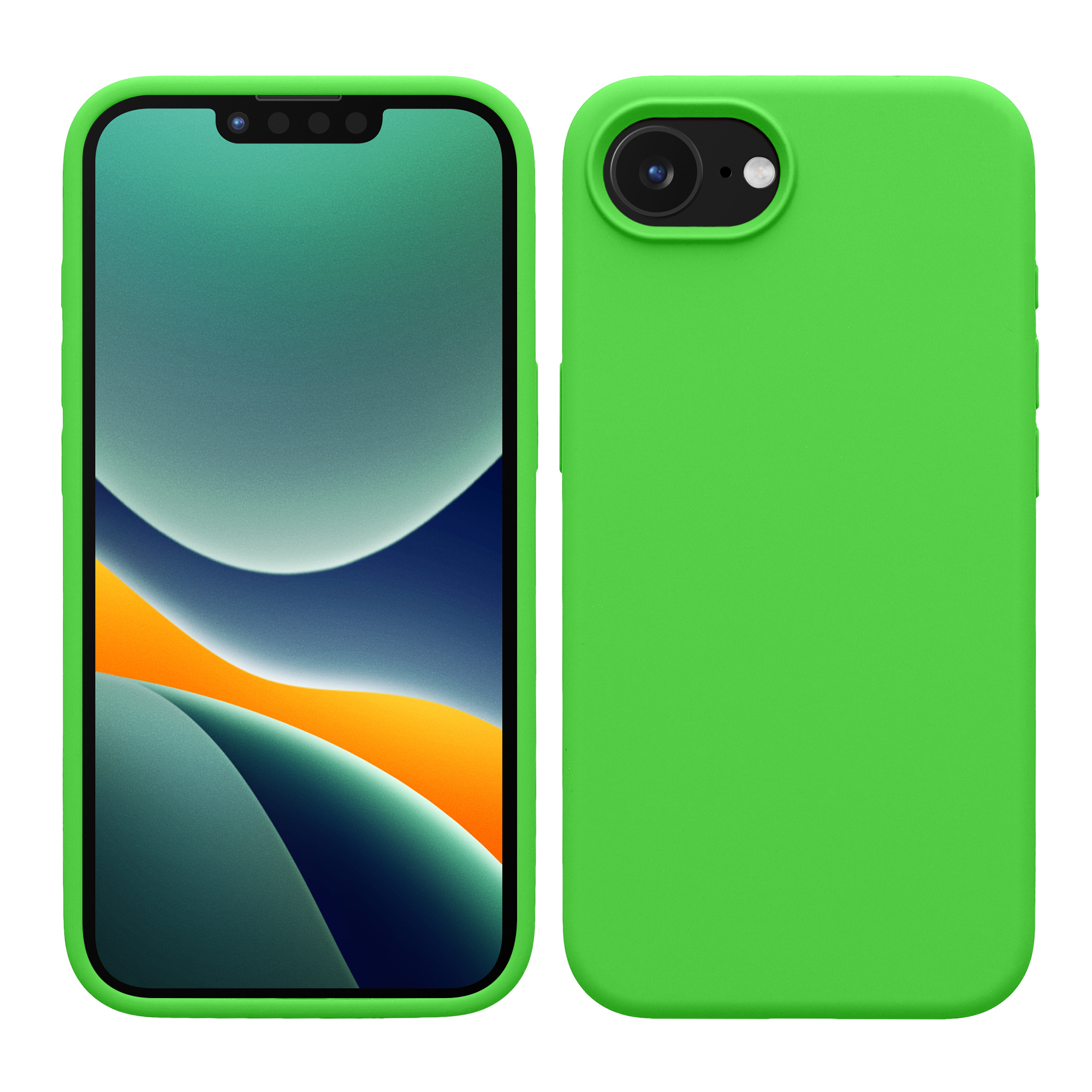 Silikonový kryt Kwmobile pro iPhone 17e / 16e - wireless charging lime green