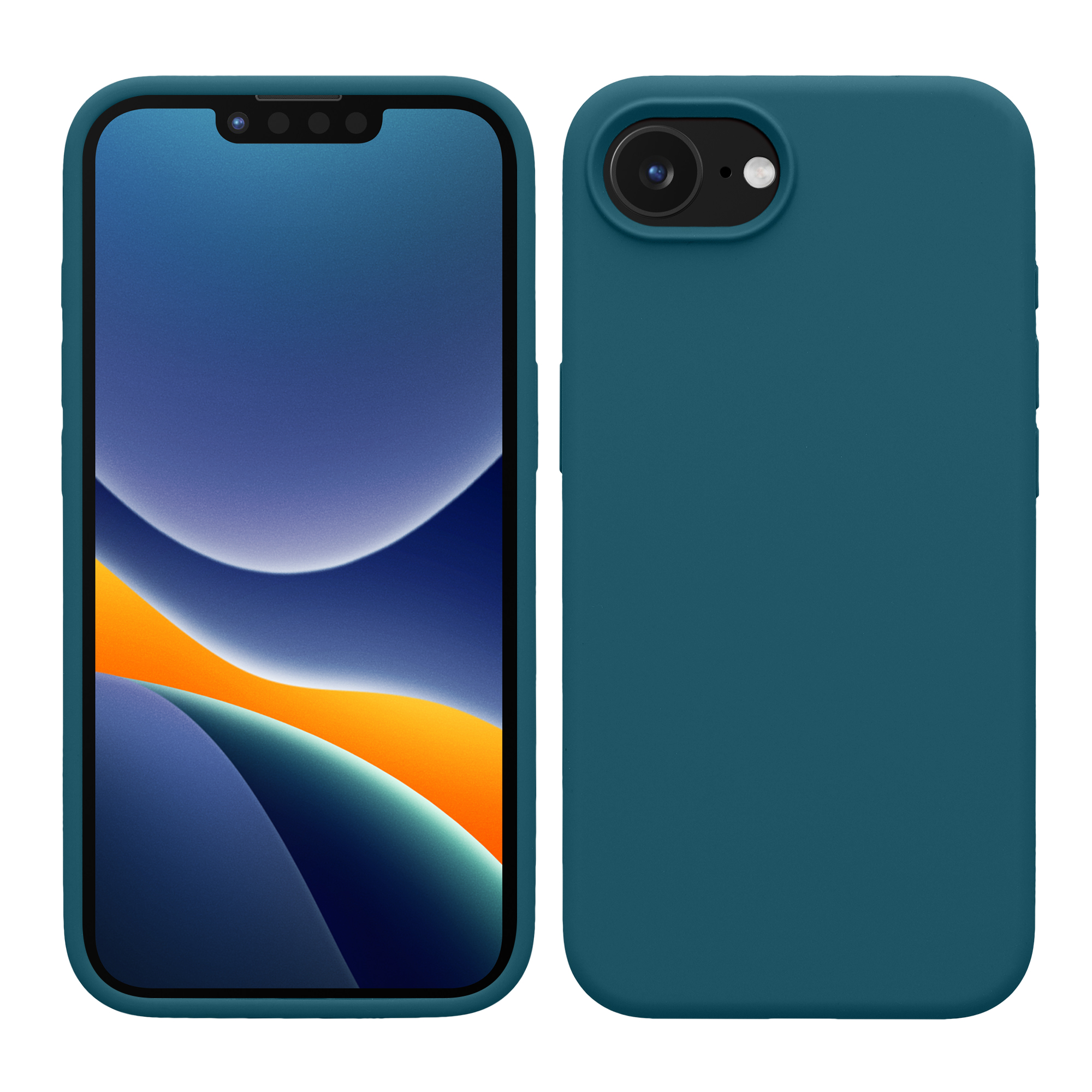 Silikonový kryt Kwmobile pro iPhone 17e / 16e - wireless charging teal matte