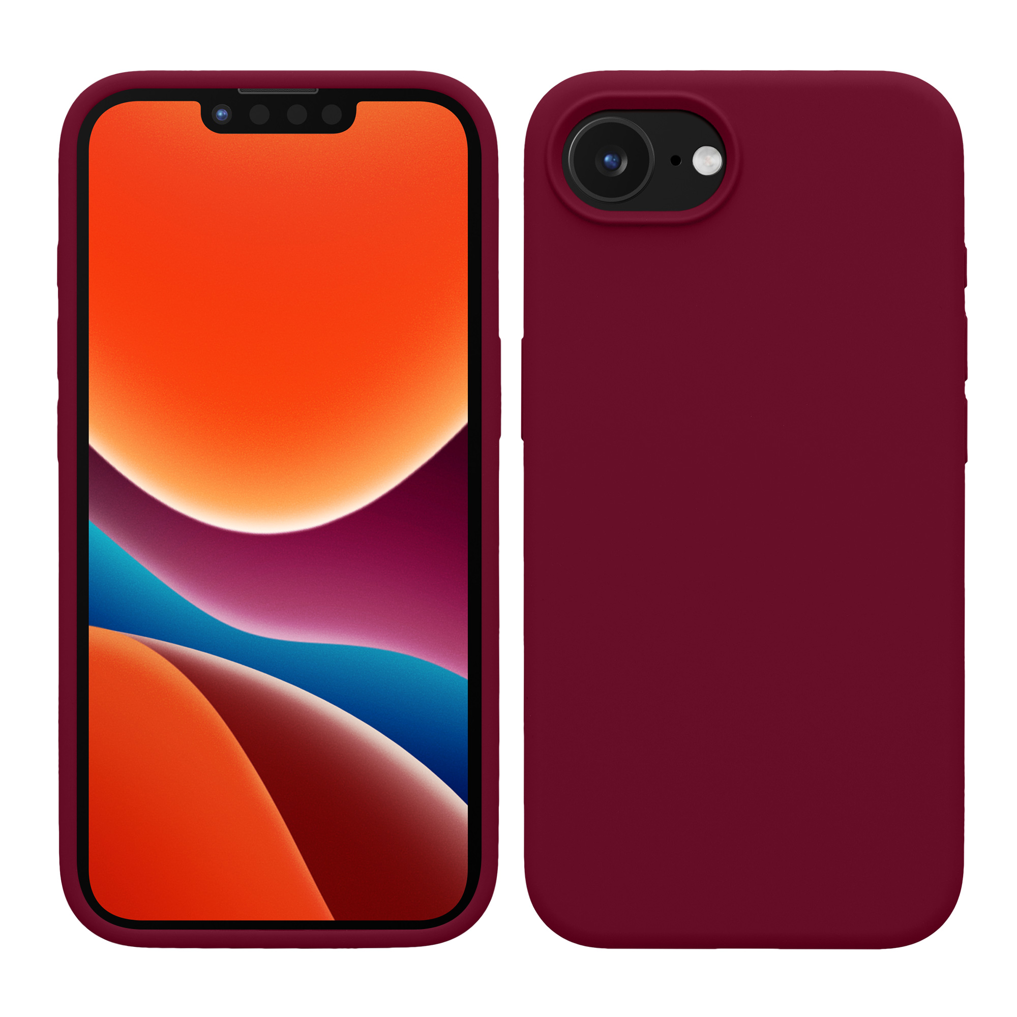 Silikonový kryt Kwmobile pro iPhone 17e / 16e - wireless charging rhubarb red