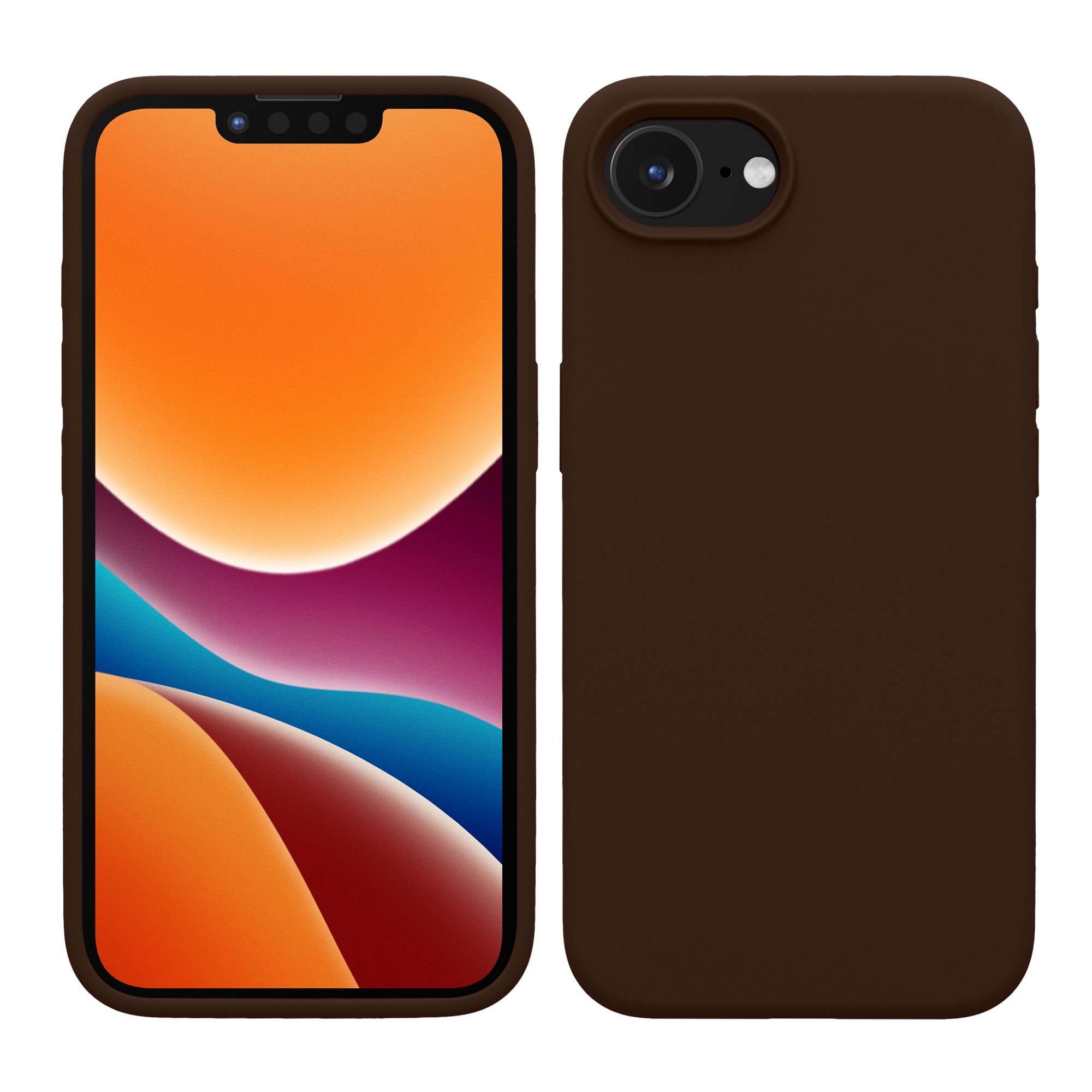 Silikonový kryt Kwmobile pro iPhone 17e / 16e - wireless charging chocolate