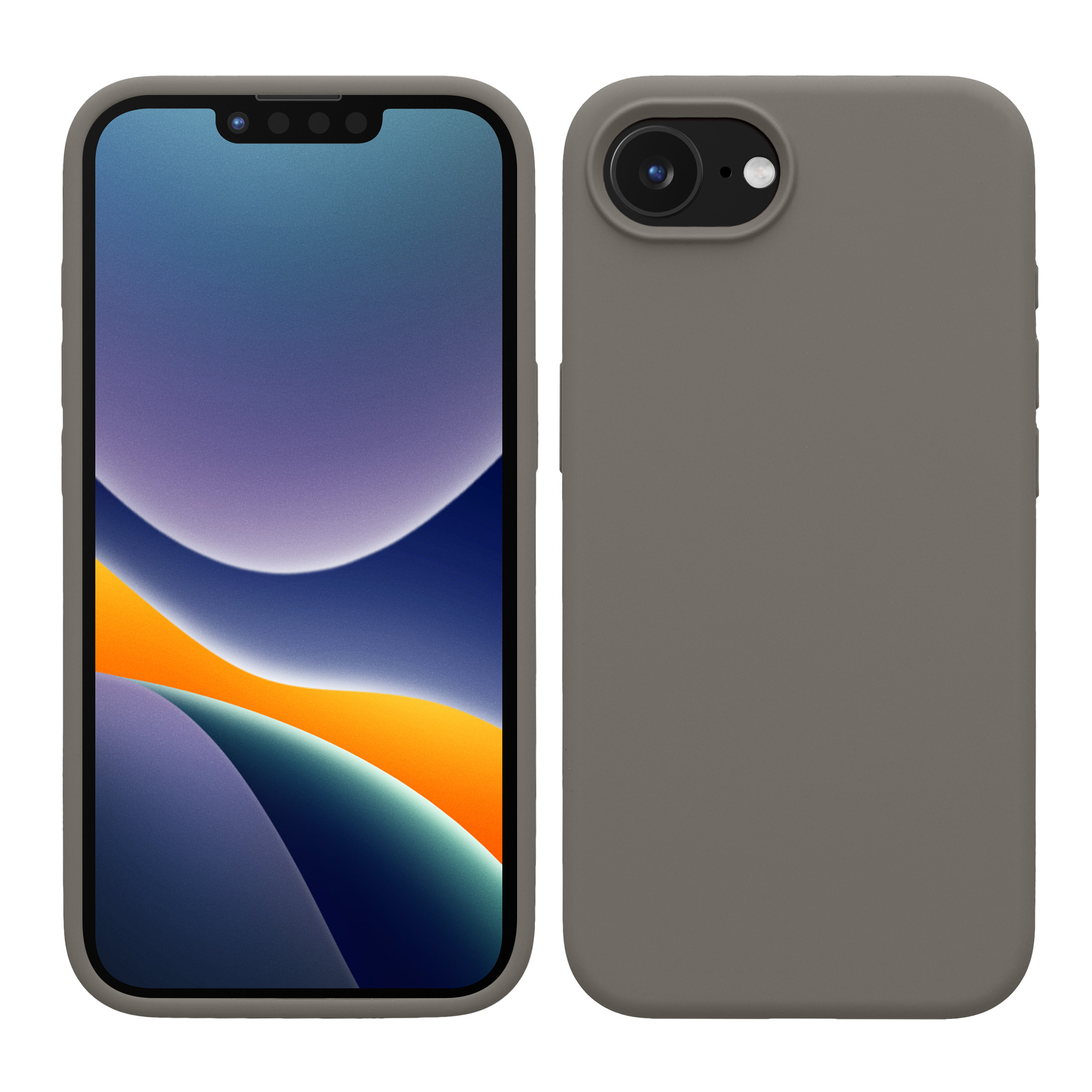 Silikonový kryt Kwmobile pro iPhone 17e / 16e - wireless charging stone dust