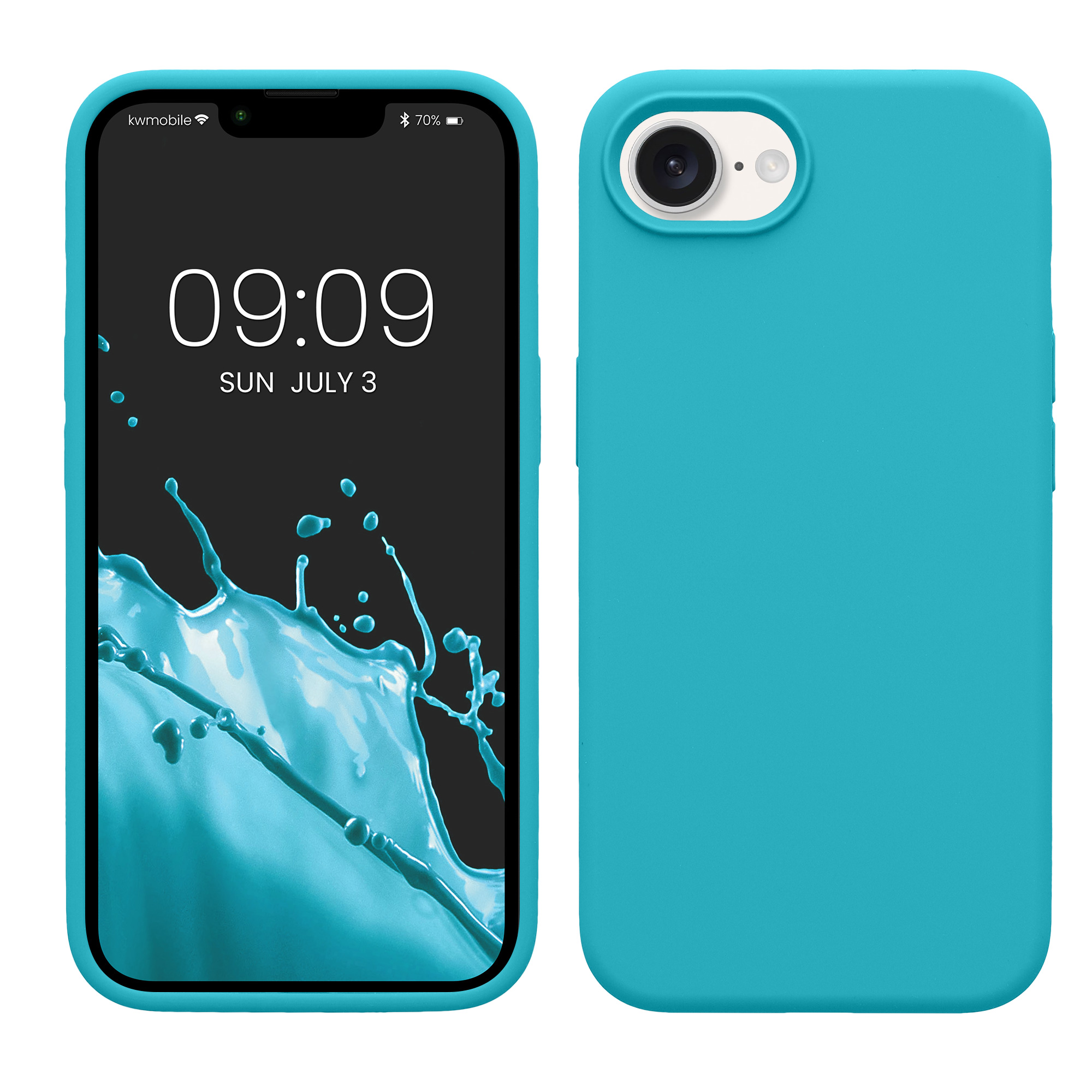 Silikonový kryt Kwmobile pro iPhone 17e / 16e - wireless charging cool glacier