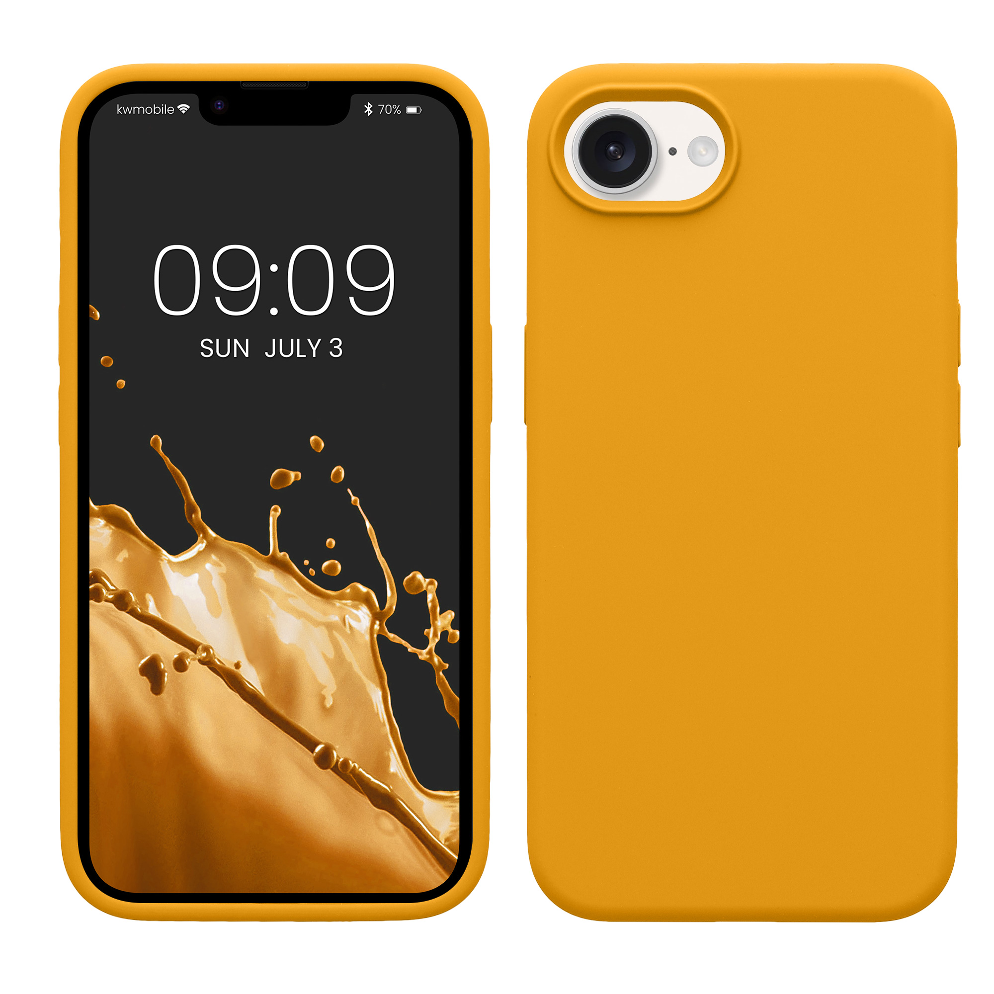 Silikonový kryt Kwmobile pro iPhone 17e / 16e - wireless charging mango