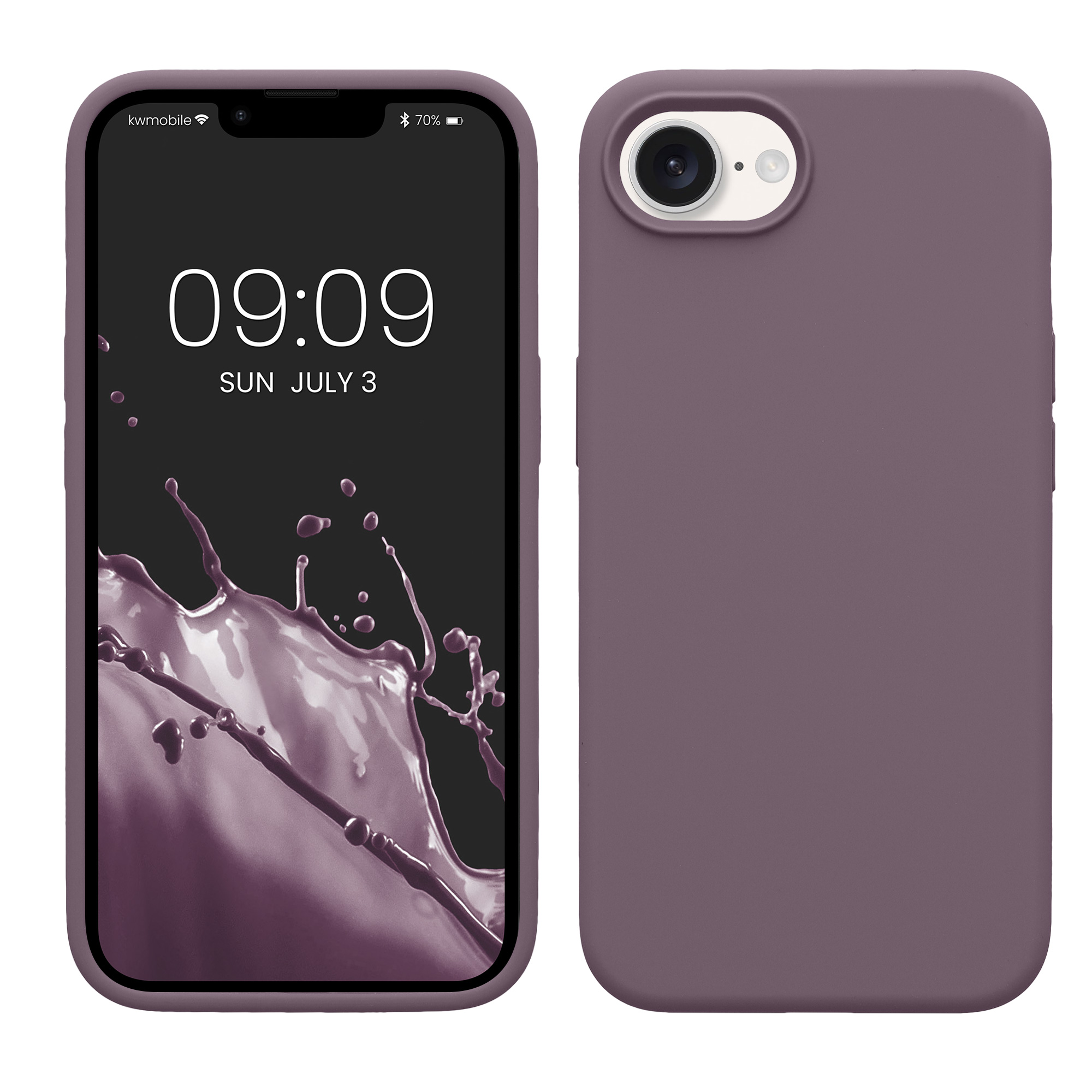 Silikonový kryt Kwmobile pro iPhone 17e / 16e - wireless charging pale iris