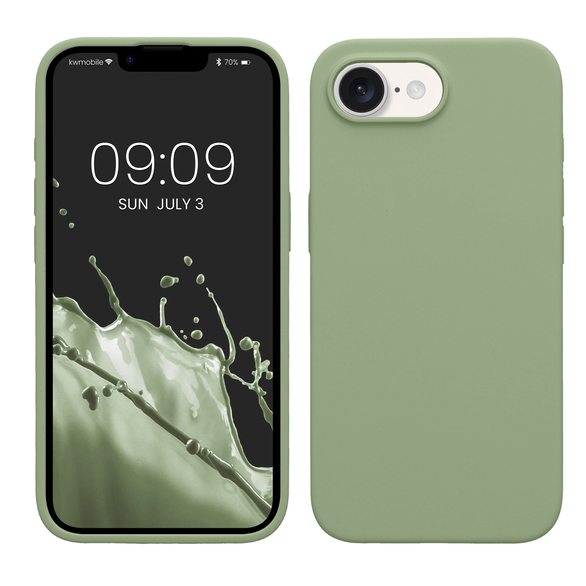 Pouzdro pro Apple iPhone 17e / iPhone 16e kwmobile silikonové - měkký mechově zelená